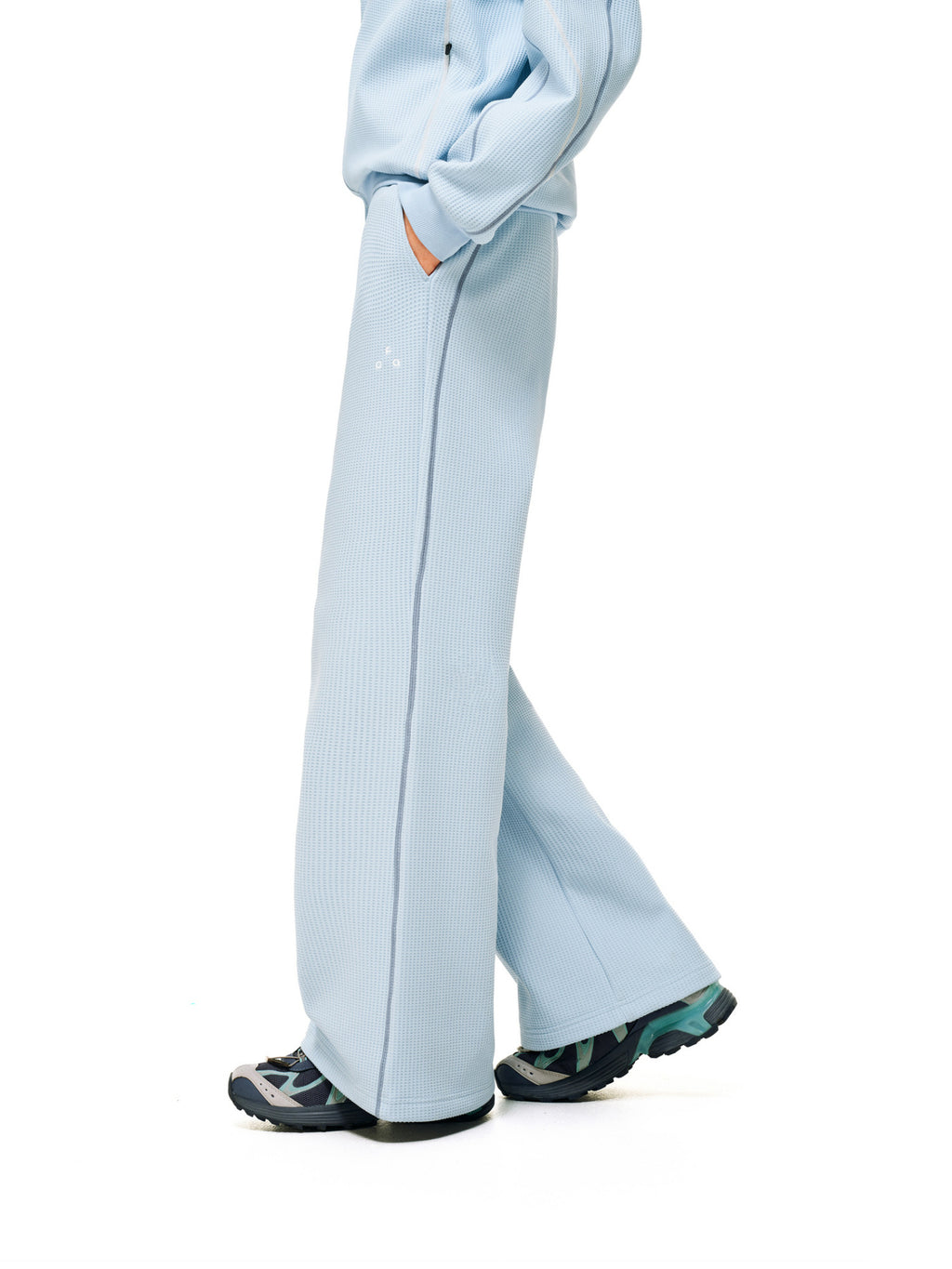 FPA Waffle Fleece Color-Block Women's Pants - Autumn Straight-Leg Relaxed Textured Lounge Pants