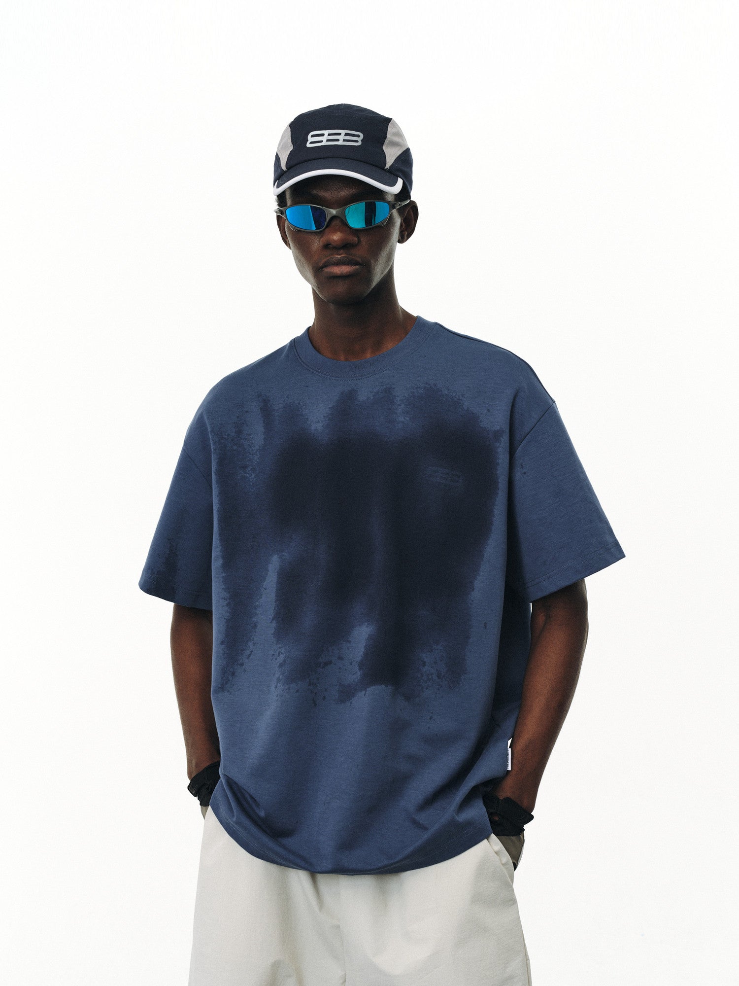 FPA Water-Reveal Logo Cool-Touch Long-Staple Cotton Sports Short Sleeve T-Shirt, Chinese Streetwear Design, Round Neck, Loose Fit