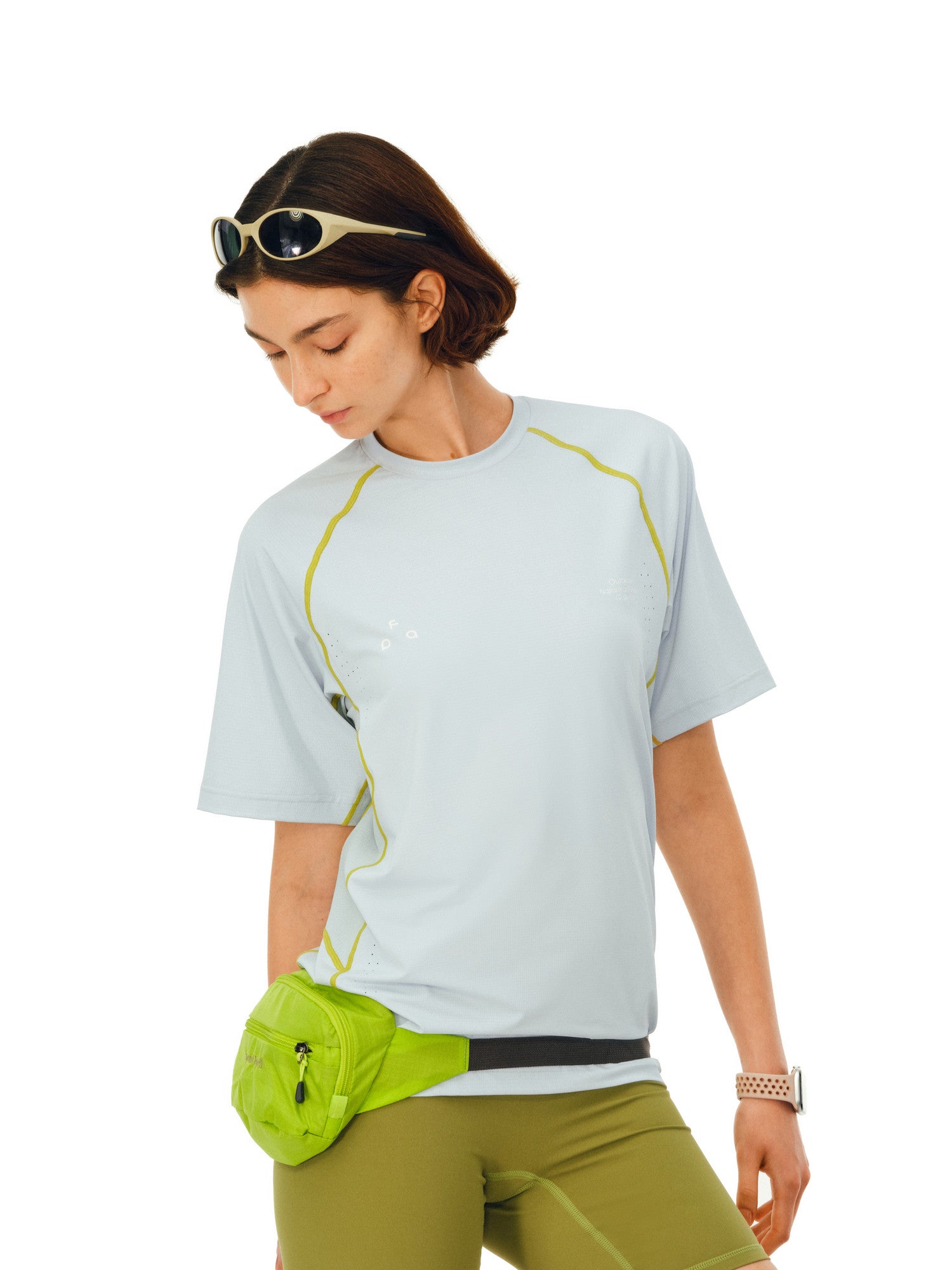 FPA Color-Block Stitching Breathable Paneled Short Sleeve Outdoor Sports Fitness Quick-Dry Cool Touch Round Neck Couple T-Shirt for Men