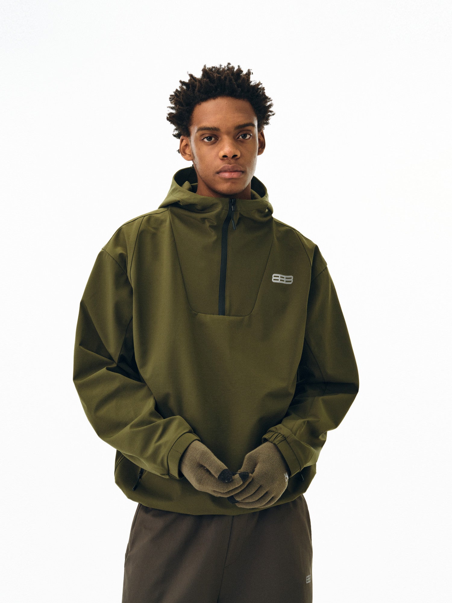 FPA Half-Zip Hooded Shell Jacket – Chinese Streetwear Trend, Three-Proof Outdoor Sports Windbreaker for Hiking