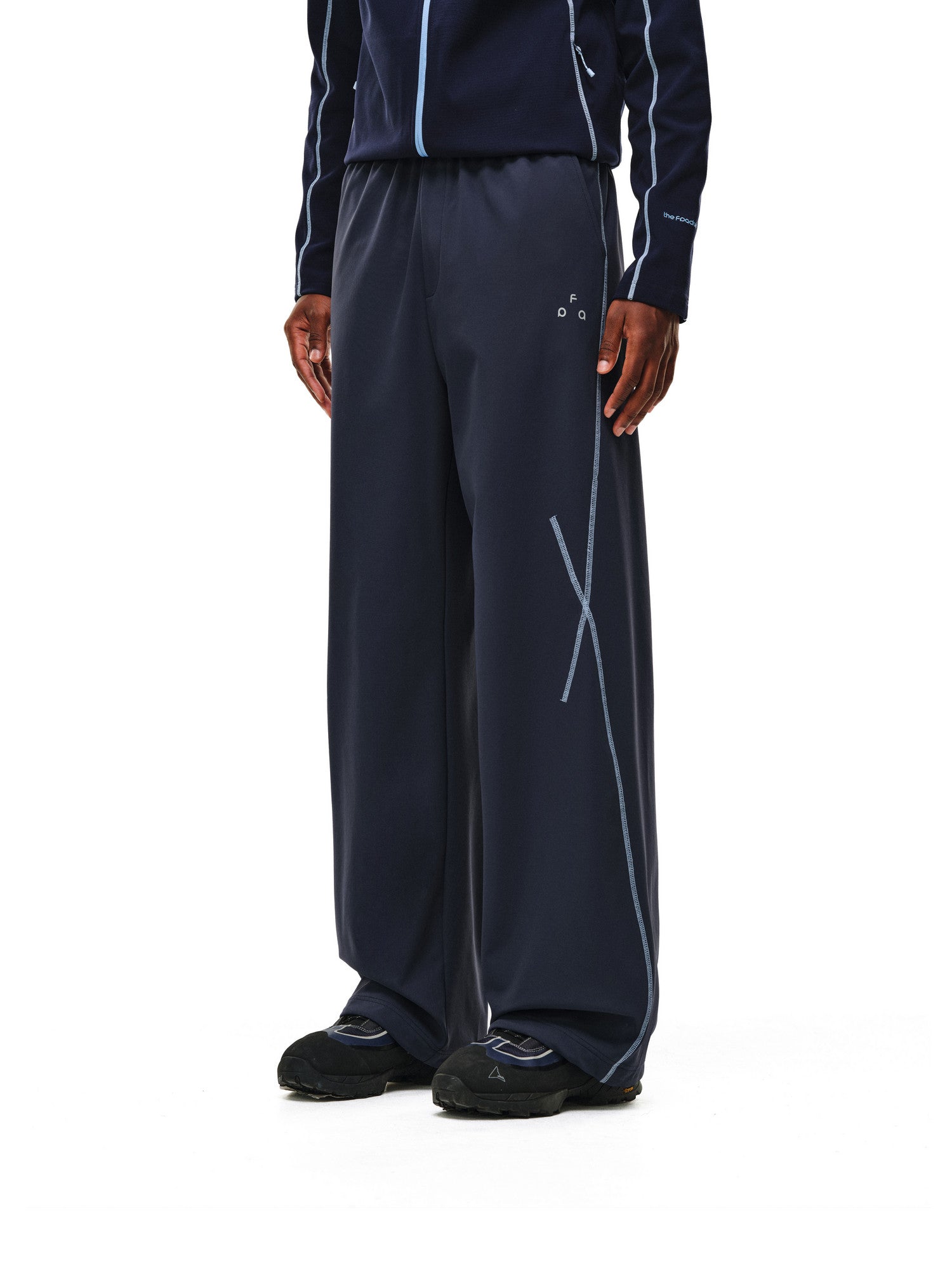FPA Outdoor Sports Contrast Stitch Thickened Curved Leg Pants Winter Loose Wide Leg Couple Casual Warm Pants
