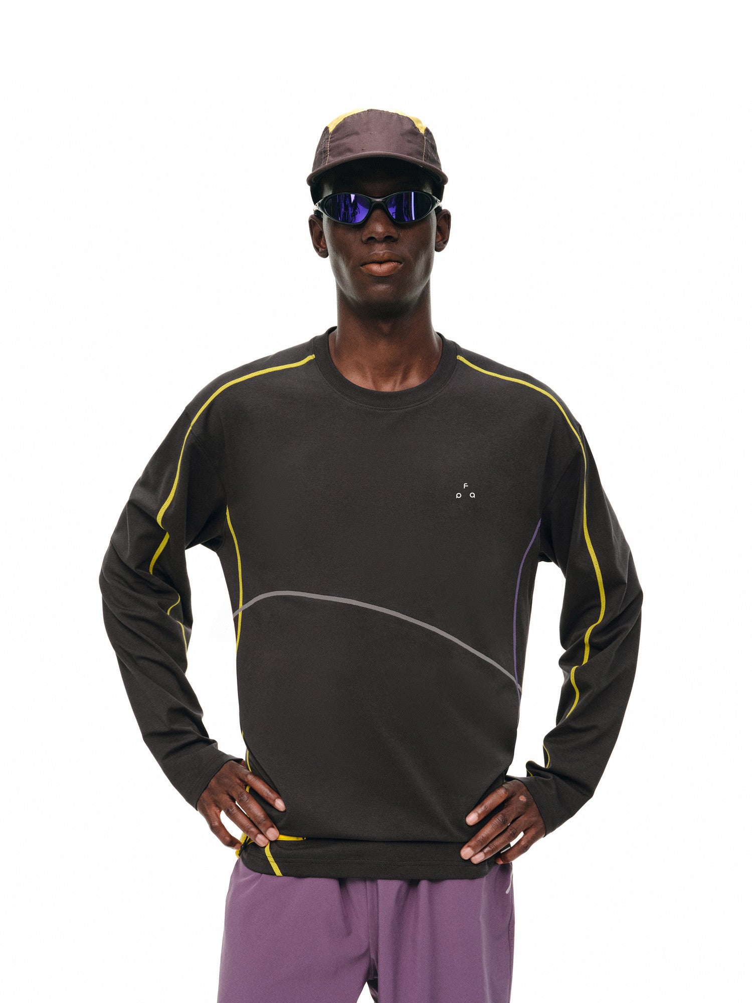 FPA Coolmax Color-Block Curve Long-Sleeve T-Shirt for Men and Women – Quick-Dry Breathable Athletic Top