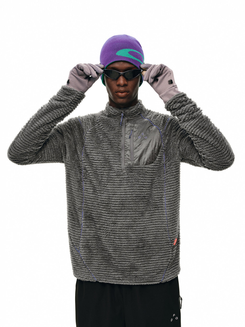 FPA Half-Zip Primaloft® Fleece Outdoor Sweatshirt, Breathable Color-Block Couple Stand Collar Jacket