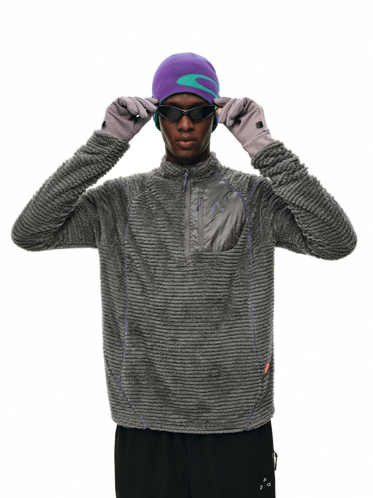 FPA Half-Zip Primaloft® Fleece Outdoor Sweatshirt, Breathable Color-Block Couple Stand Collar Jacket