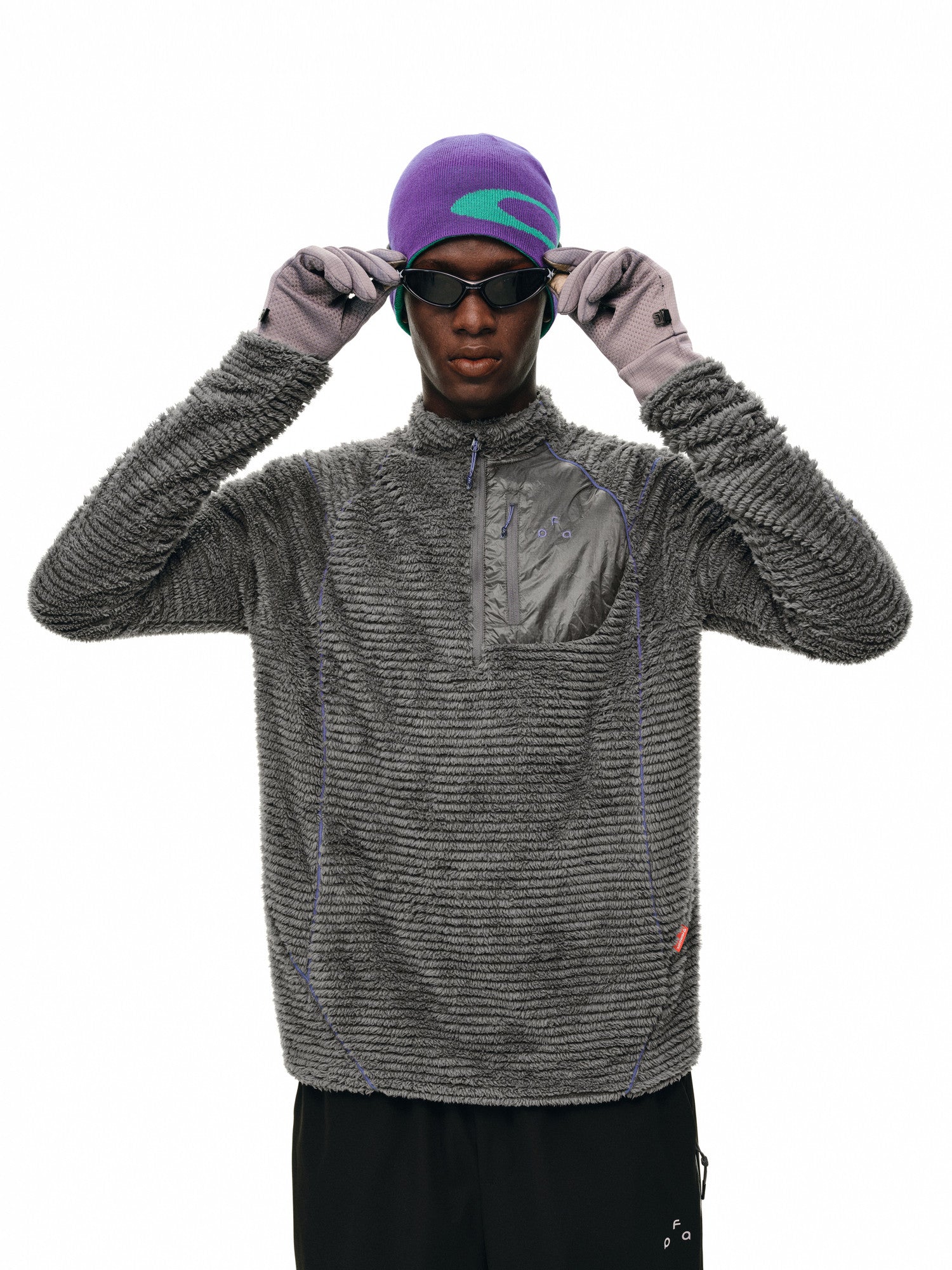 FPA Half-Zip Primaloft® Fleece Outdoor Sweatshirt, Breathable Color-Block Couple Stand Collar Jacket