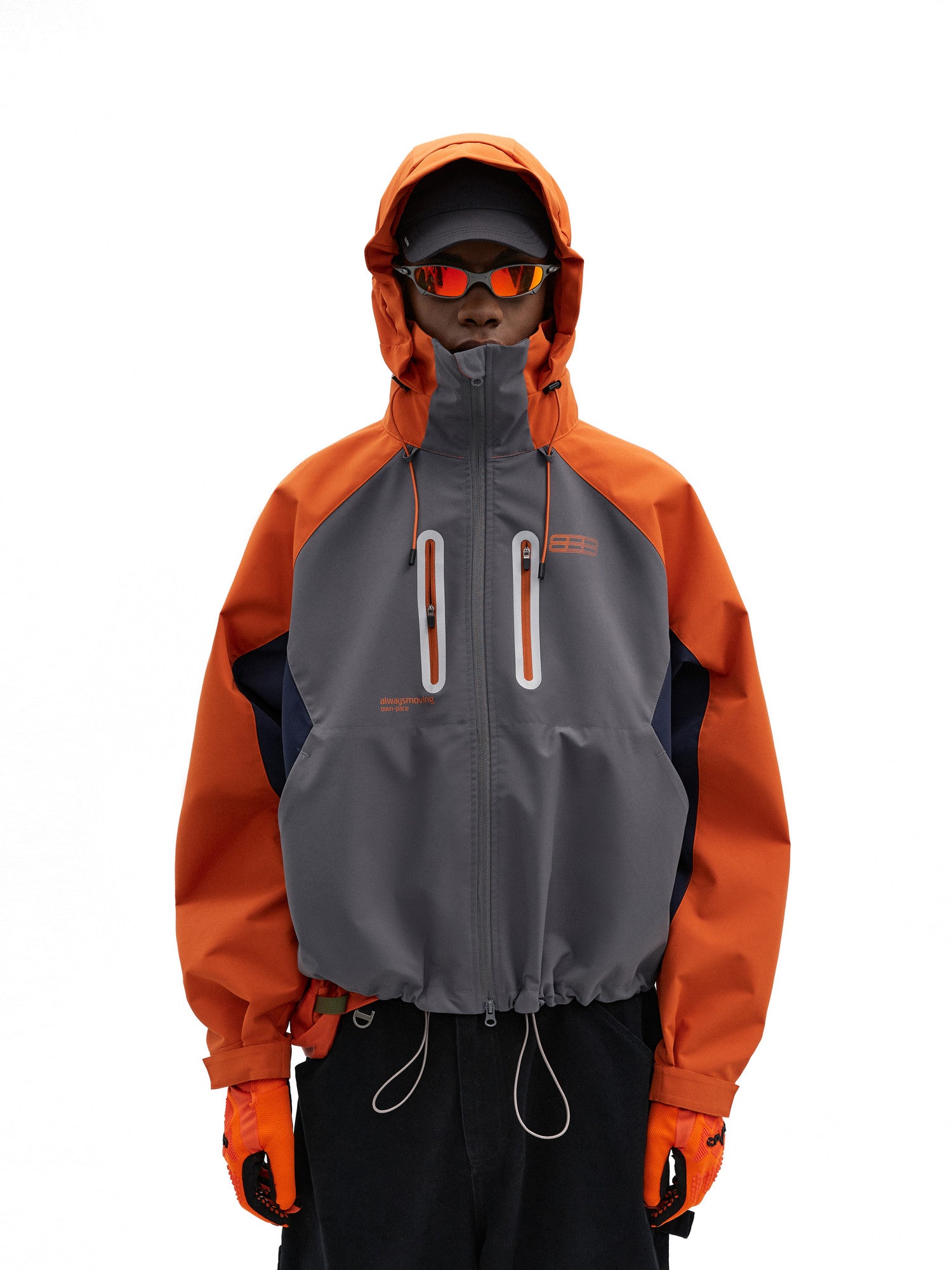 FPA Three-Proof Cocoon-Shaped Color-Block Outdoor Sports Mountaineering Windbreaker Jacket