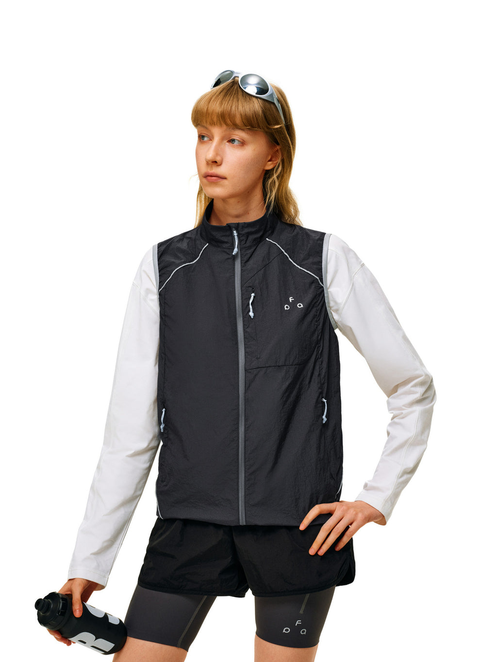 FPA Water-Repellent Sports Vest – Lightweight Summer Zip-Up Contrast Color Unisex Sleeveless Tank Top