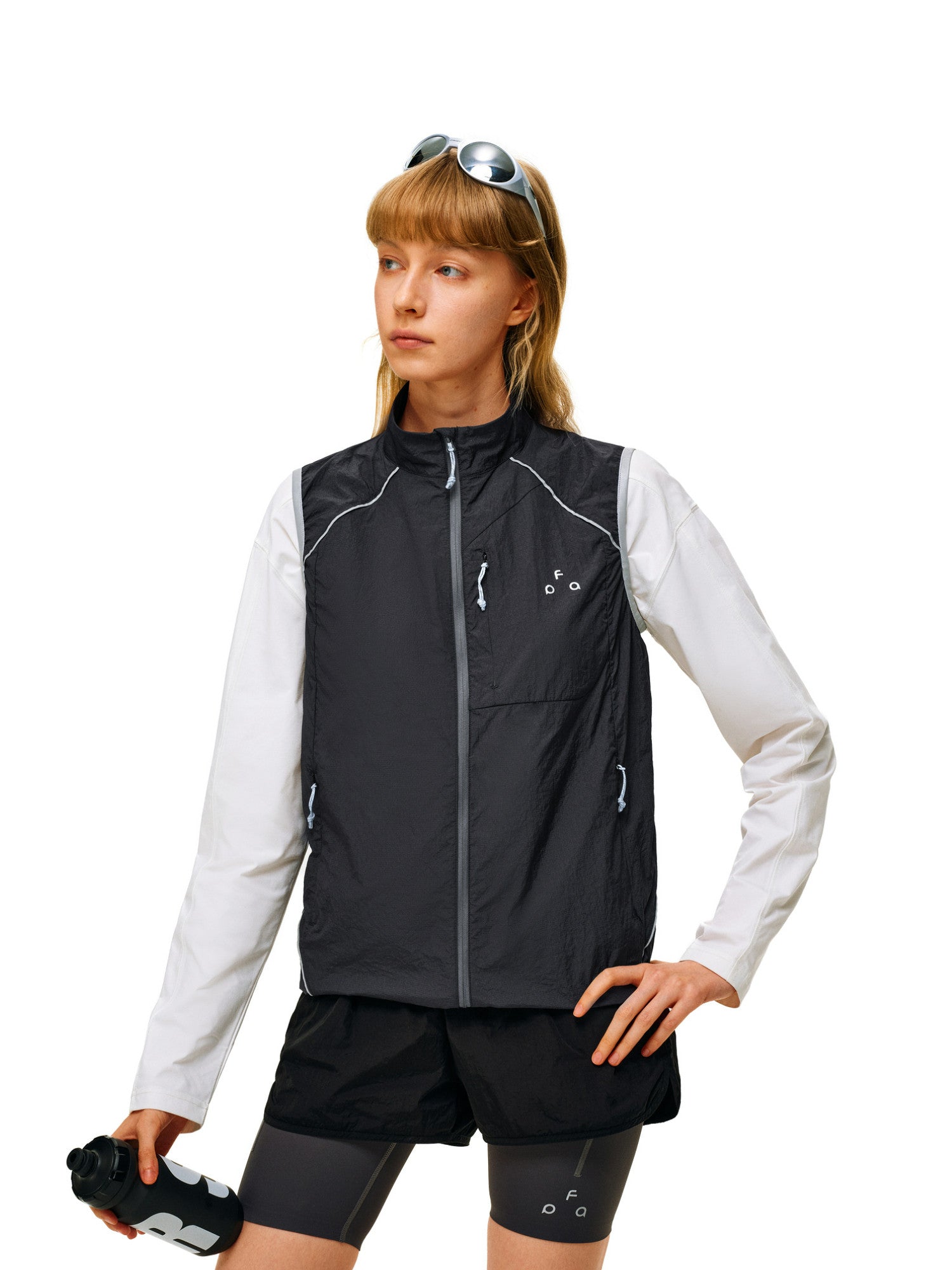 FPA Water-Repellent Sports Vest – Lightweight Summer Zip-Up Contrast Color Unisex Sleeveless Tank Top