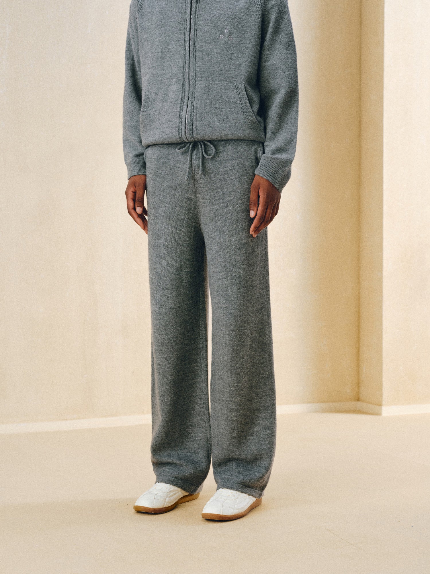 FPA Merino Wool Anti-Pilling Knit Casual Trousers Autumn/Winter Retro Track Suit Straight-Leg Knit Pants