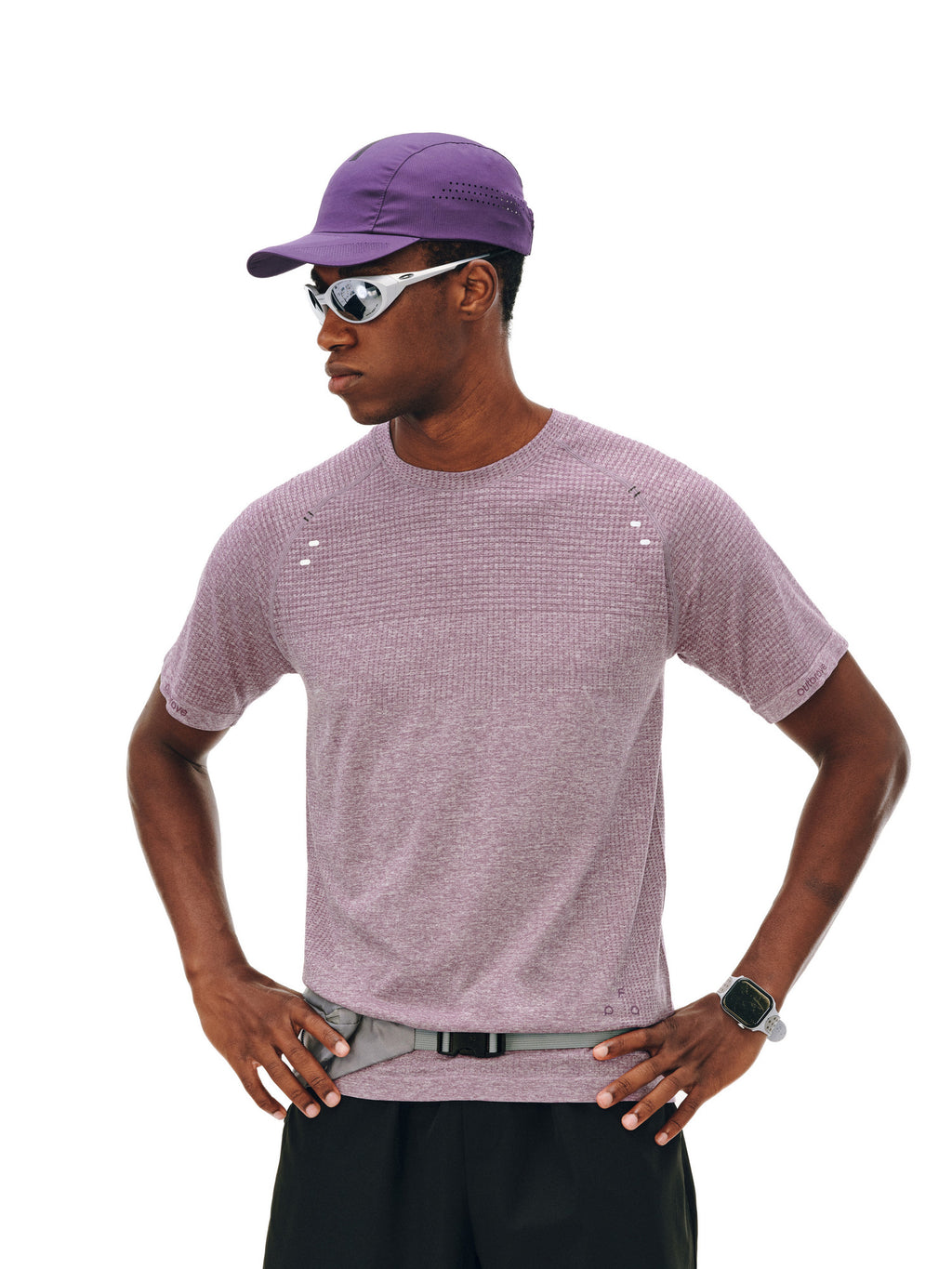 FPA Knit Sports Striped Short Sleeve Tee - Summer Round Neck Basic Outdoor Breathable Fitness T-Shirt for Men