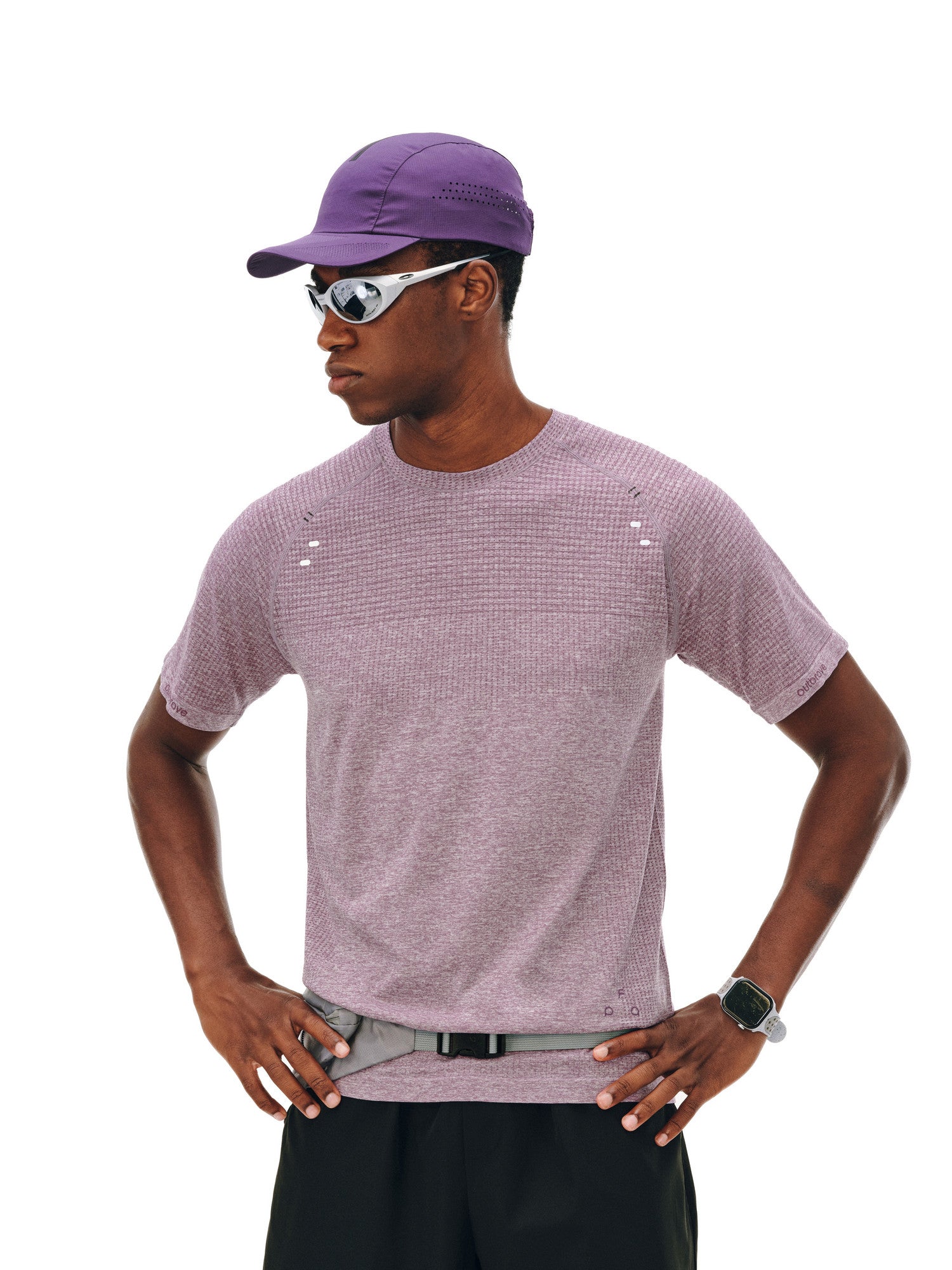 FPA Knit Sports Striped Short Sleeve Tee - Summer Round Neck Basic Outdoor Breathable Fitness T-Shirt for Men