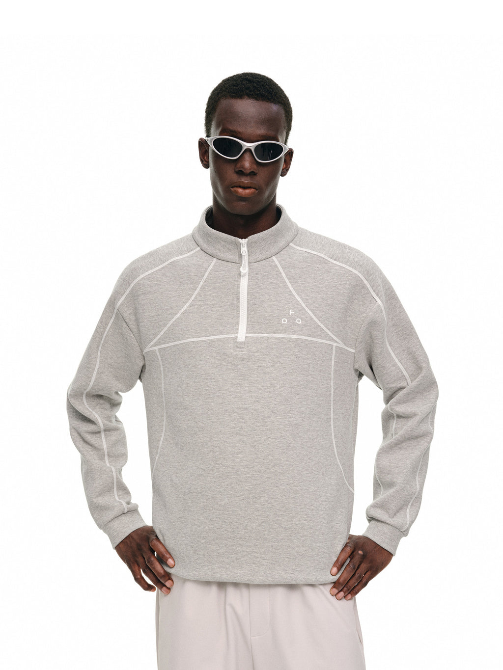 FPA Air Layer Contrast Stitch Half-Zip Athletic Sweatshirt - Autumn Casual Unisex Stand Collar Pullover for Men