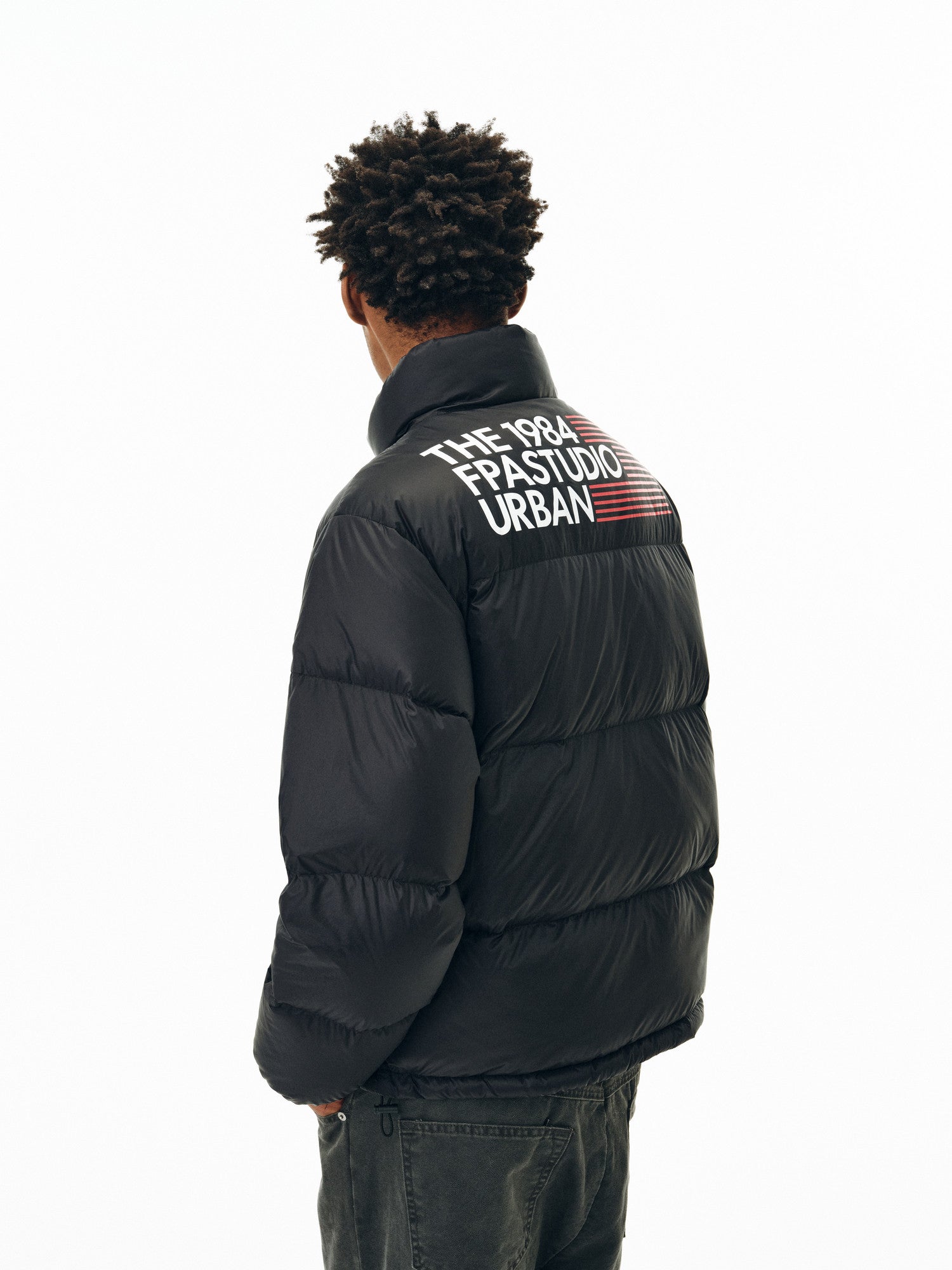 FPA Stripe Flag Sports Slogan Down Jacket – Winter Chinese Streetwear Loose Padded Coat