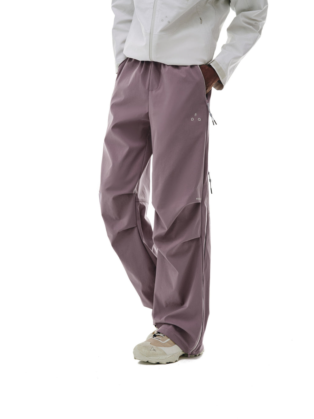 FPA Outdoor Water-Repellent Zipper Composite Hiking Pants, Chinese Street Style Trendy Loose Casual Sports Pants for Men