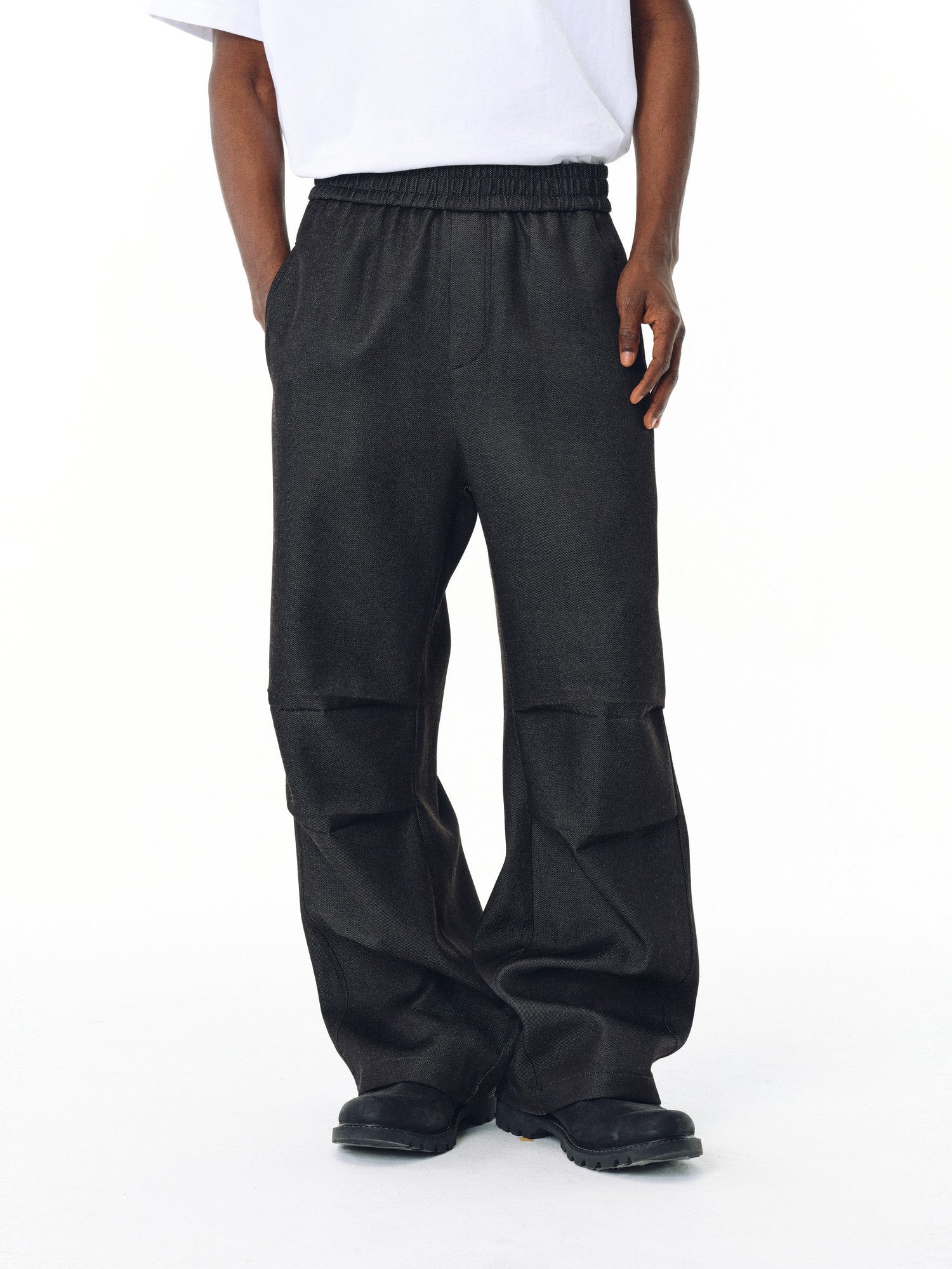 FPA Outdoor Abrasion-Resistant Denim-Look Deconstructed Paratrooper Pants, Loose Wide-Leg Casual Trousers for Spring/Autumn