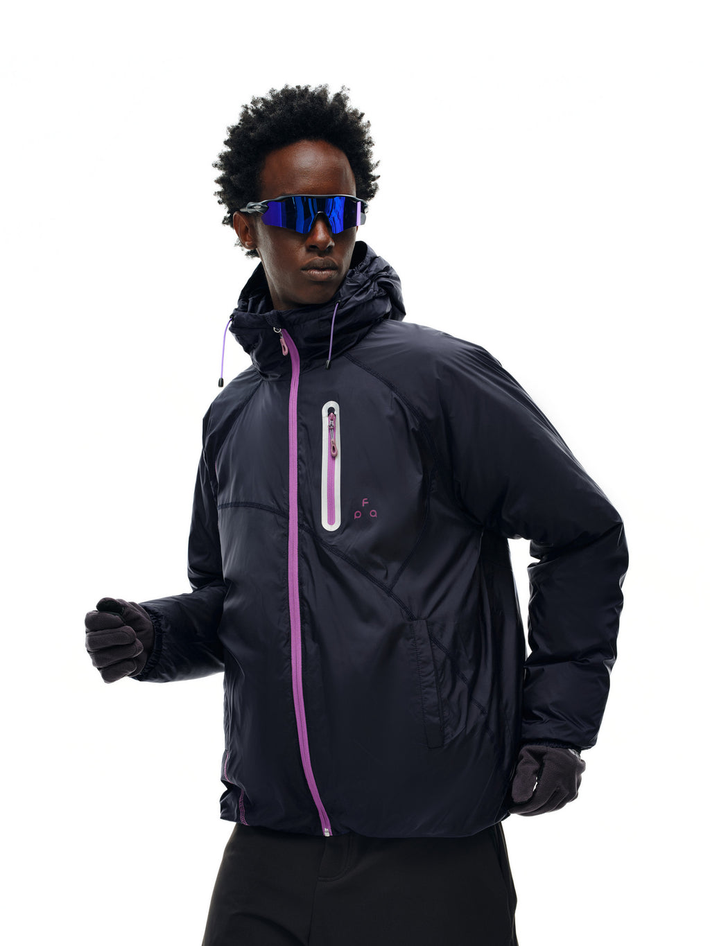 FPA Color-Block 90% Down 150g Insulated Jacket - Lightweight Hooded Down Coat for Winter Outdoor Sports, Men