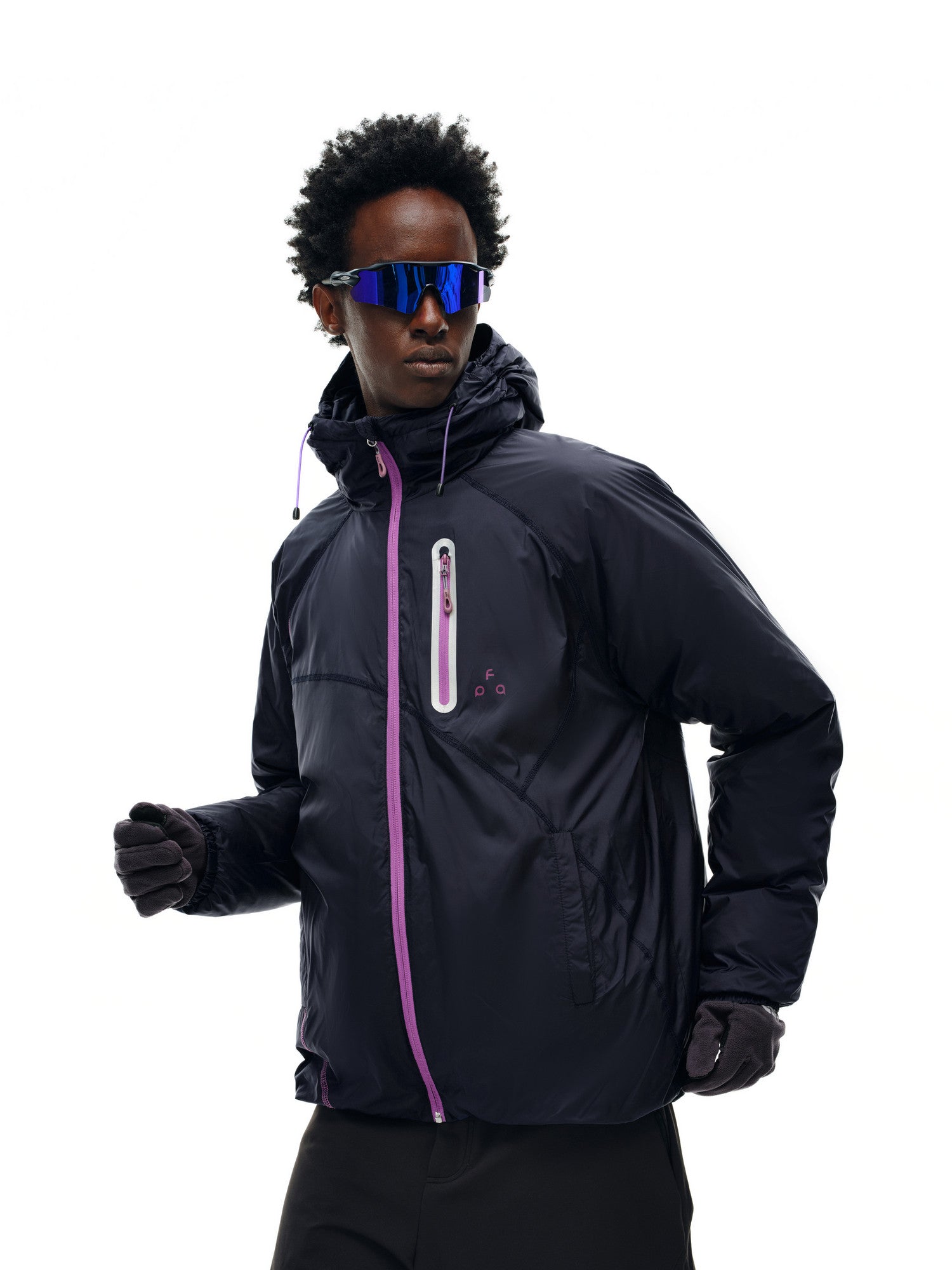 FPA Color-Block 90% Down 150g Insulated Jacket - Lightweight Hooded Down Coat for Winter Outdoor Sports, Men