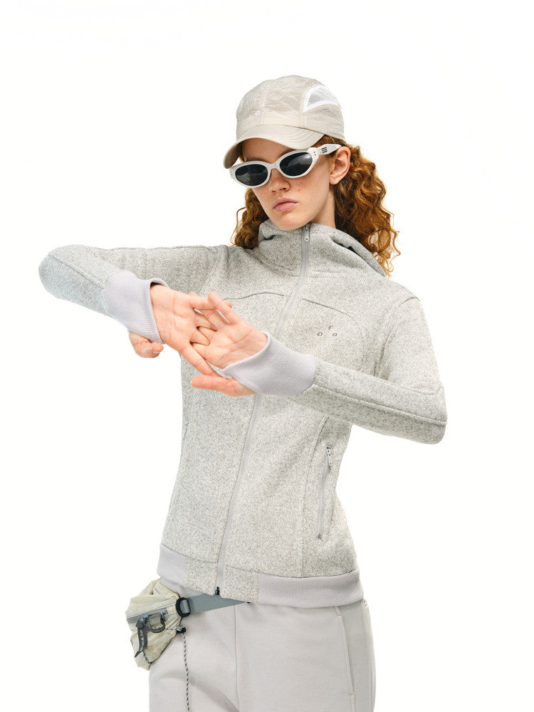 FPA Slim Fit Outdoor Thermal Fleece Zip-Up Jacket – Chinese Street Style Casual Hooded Short Coat for Women
