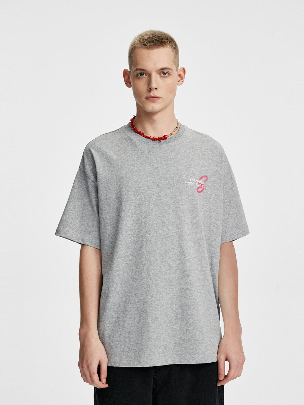 FPA Blur Font Graphic Short-Sleeve T-Shirt - Streetwear, Round Neck, Loose Fit, Summer, Unisex, Men