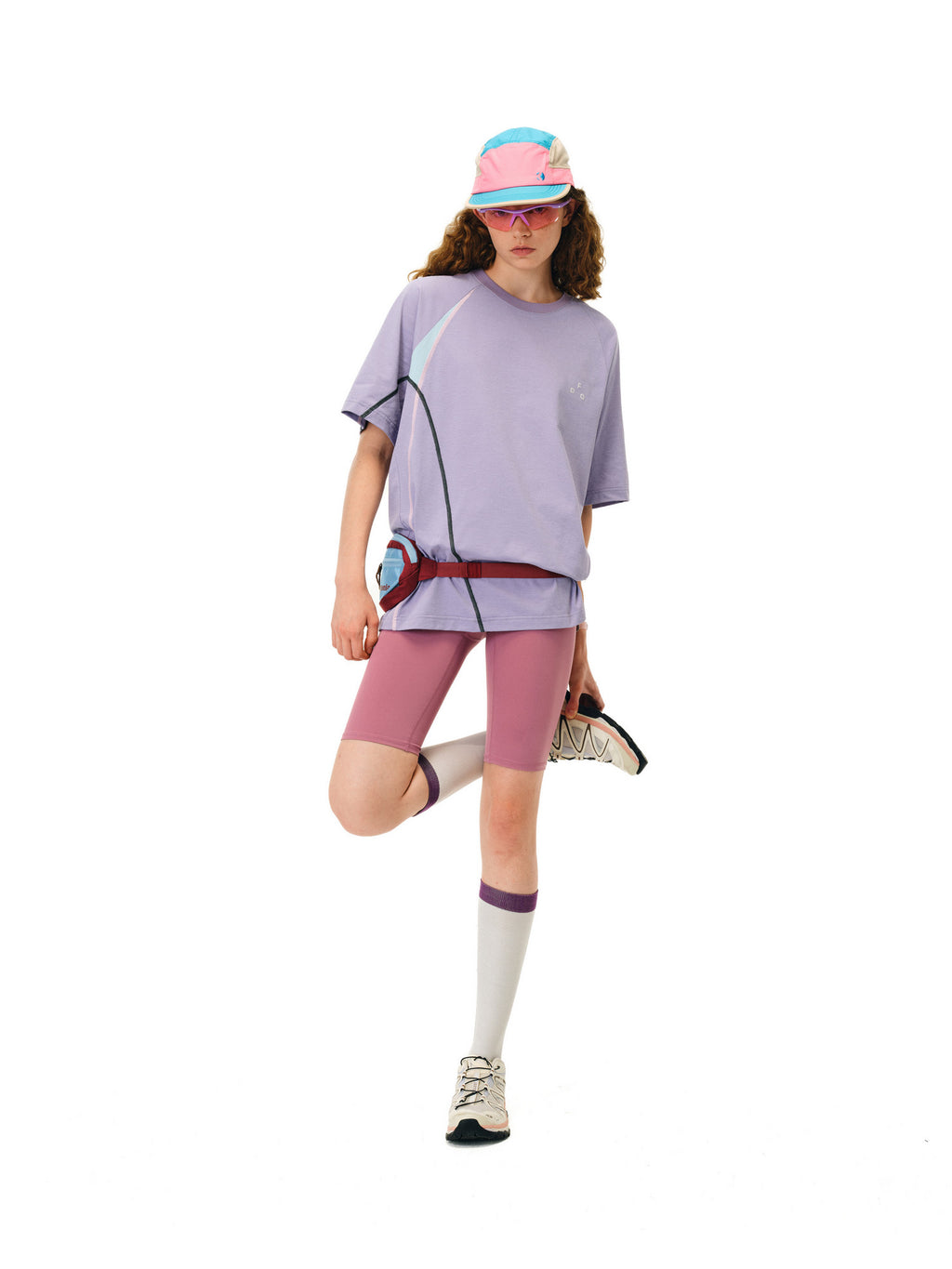 FPA Color-Block Stretch Cationic Sports Short-Sleeve T-Shirt – Summer Casual Unisex Loose Fit Round Neck Tee