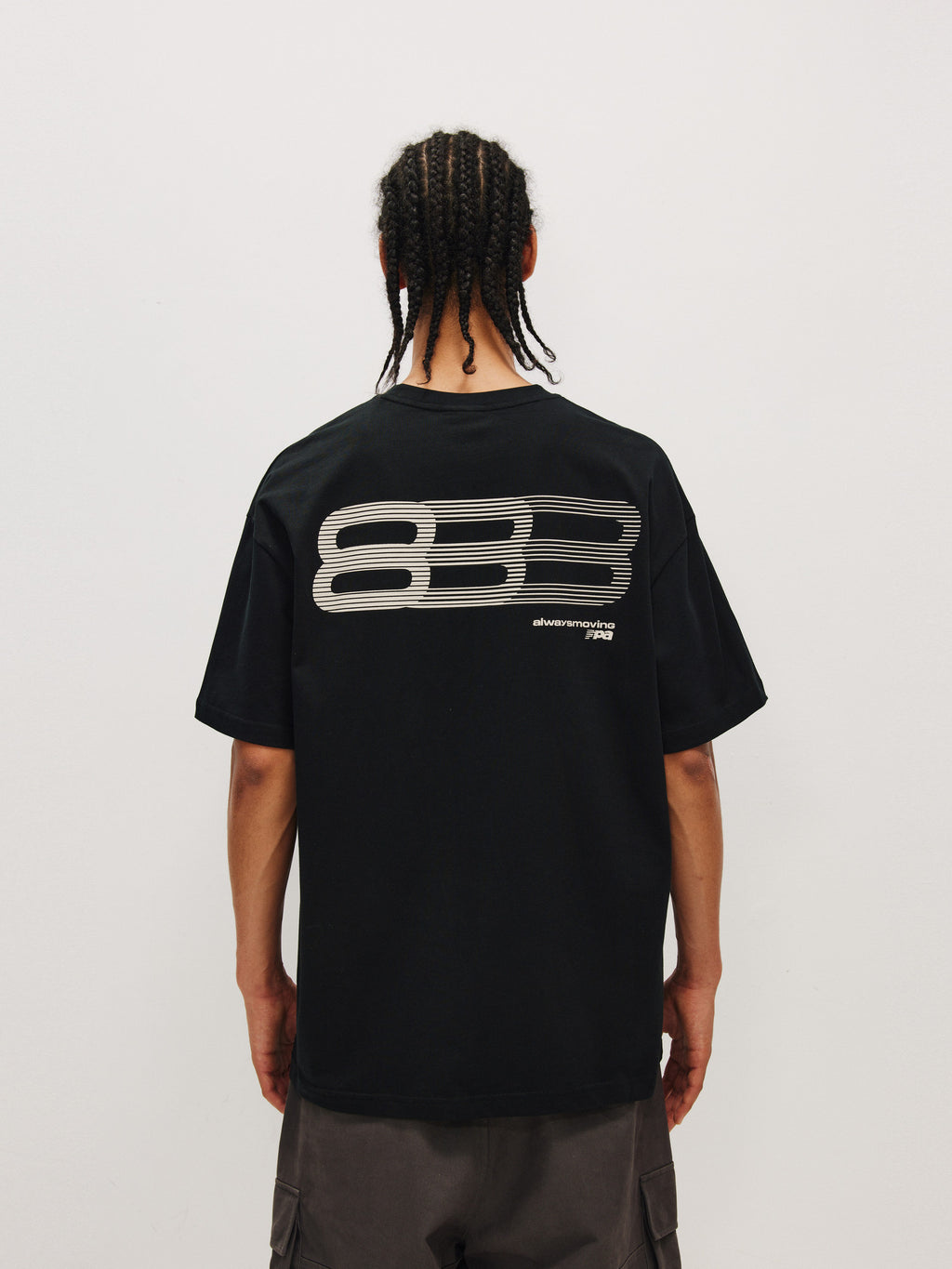 FPA Gradient Track Graphic Short Sleeve T-Shirt - Chinese Streetwear Summer Crew Neck Loose Fit Pure Cotton Couple Unisex Tee for Men