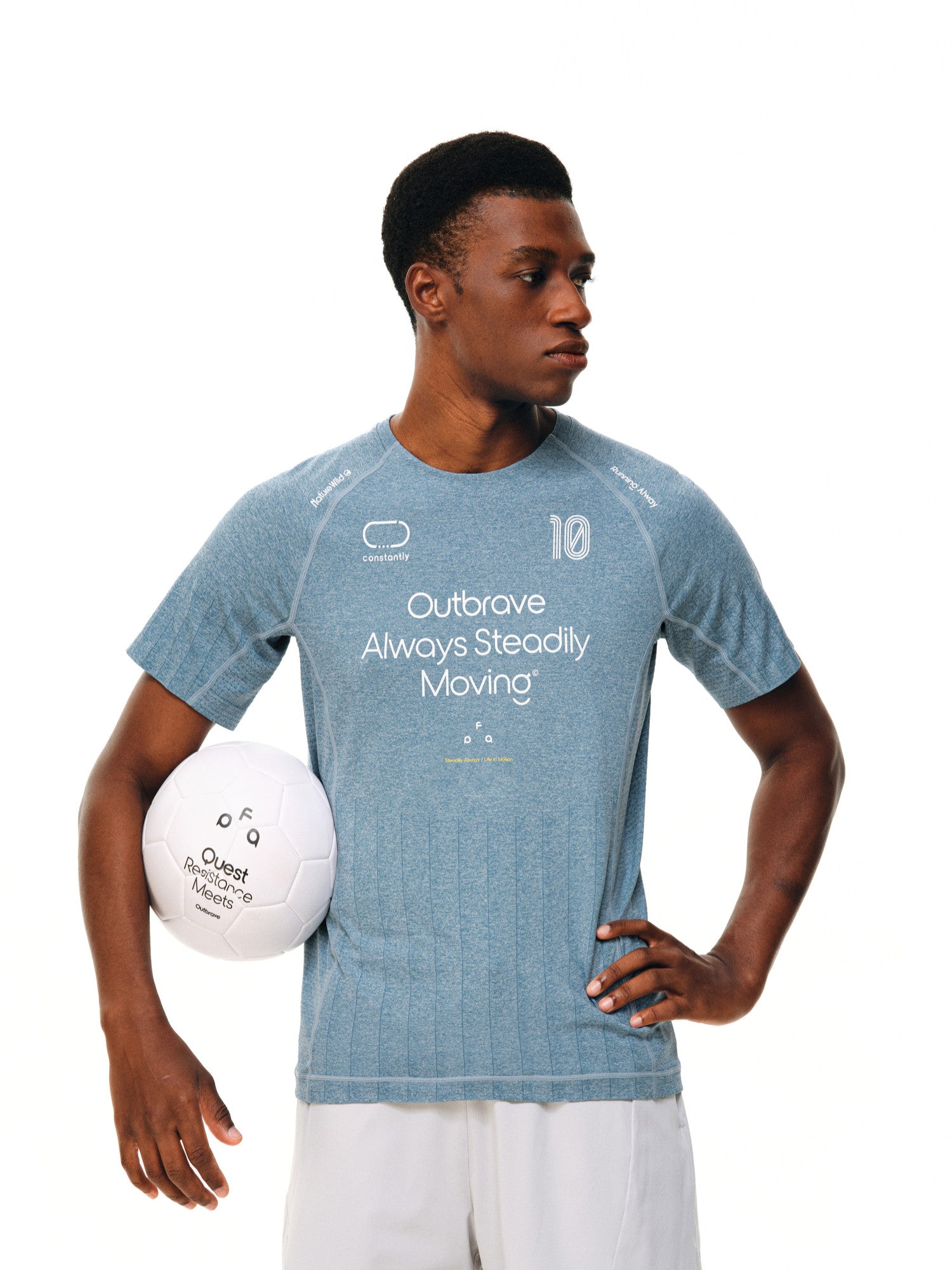 FPA Football Capsule Series One-Piece Knit Breathable Moisture-Wicking Soccer Training Short Sleeve T-Shirt for Men