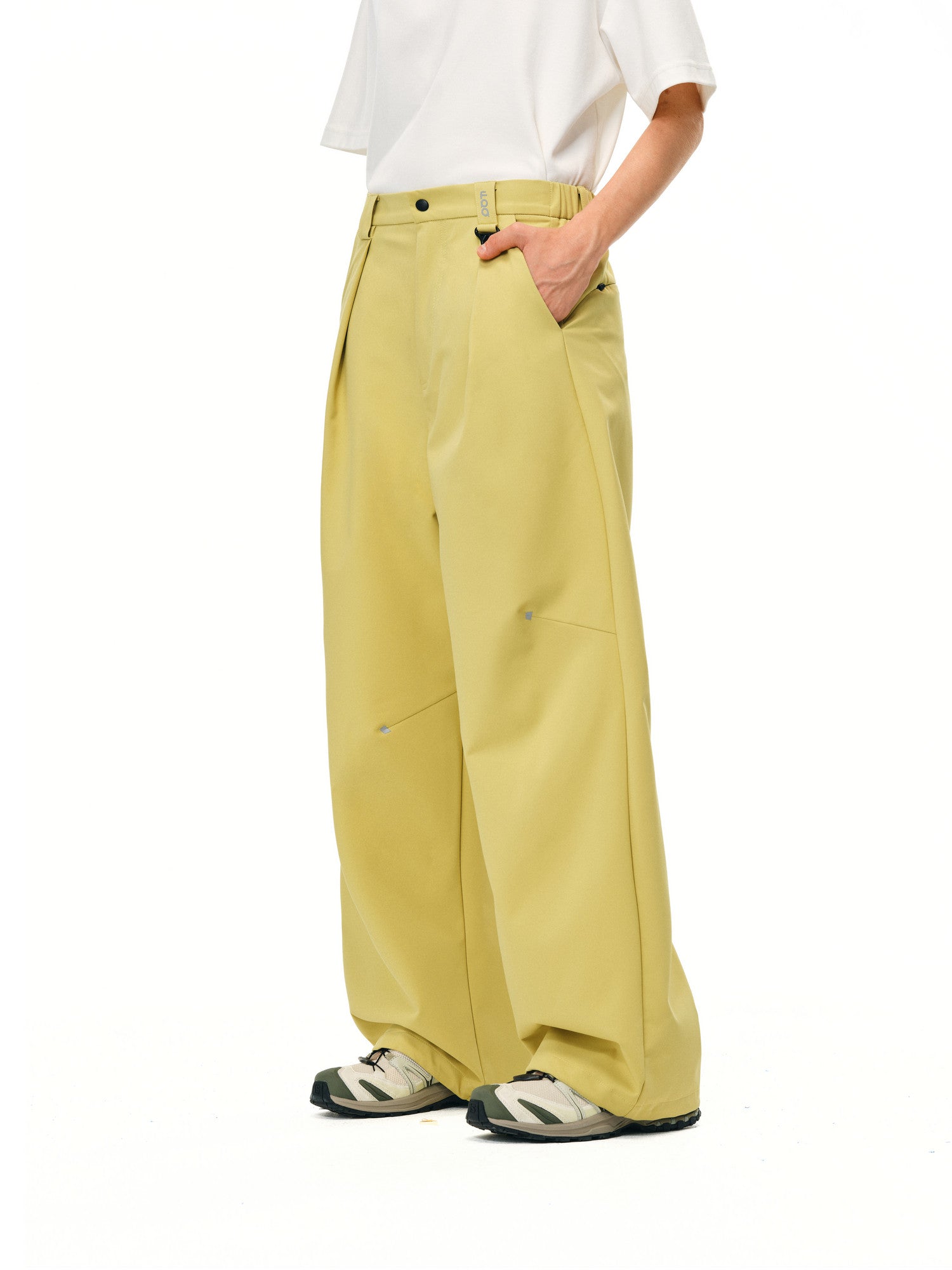 FPA Outdoor Pleated Soft Shell Straight-Leg Trousers – Chinese Streetwear Trend, Loose Casual Black Long Pants for Men