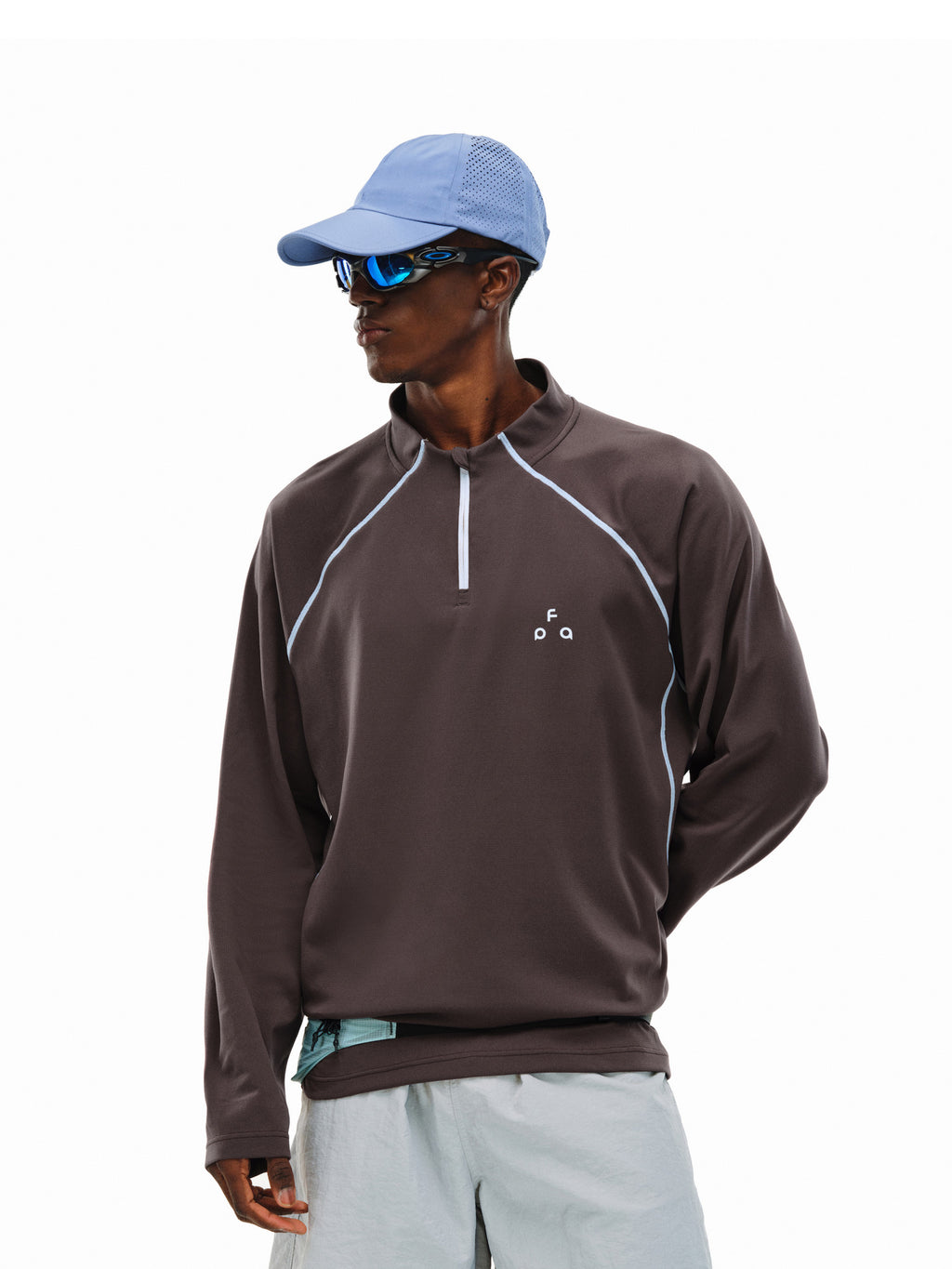 FPA5A Antimicrobial Quick-Dry Half-Zip Long-Sleeve Sports T-Shirt for Men and Women, Spring Outdoor Casual Pullover