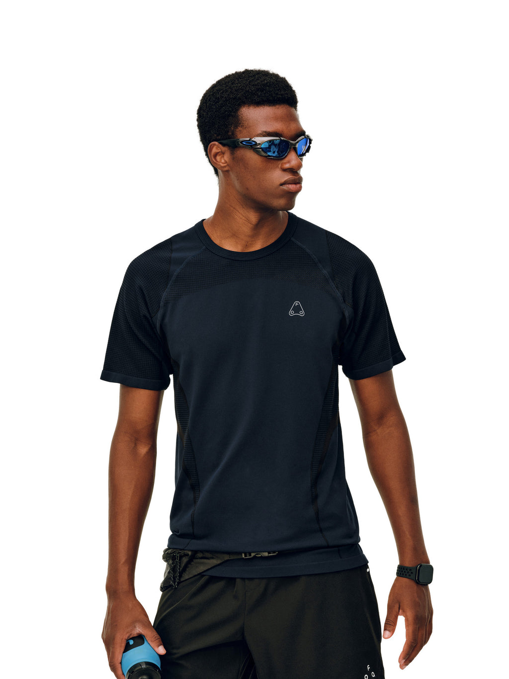 FPA Contrast Color Line Texture Knit Short Sleeve T-Shirt 2026 New Summer Style Premium Athletic Fitness Tee for Men