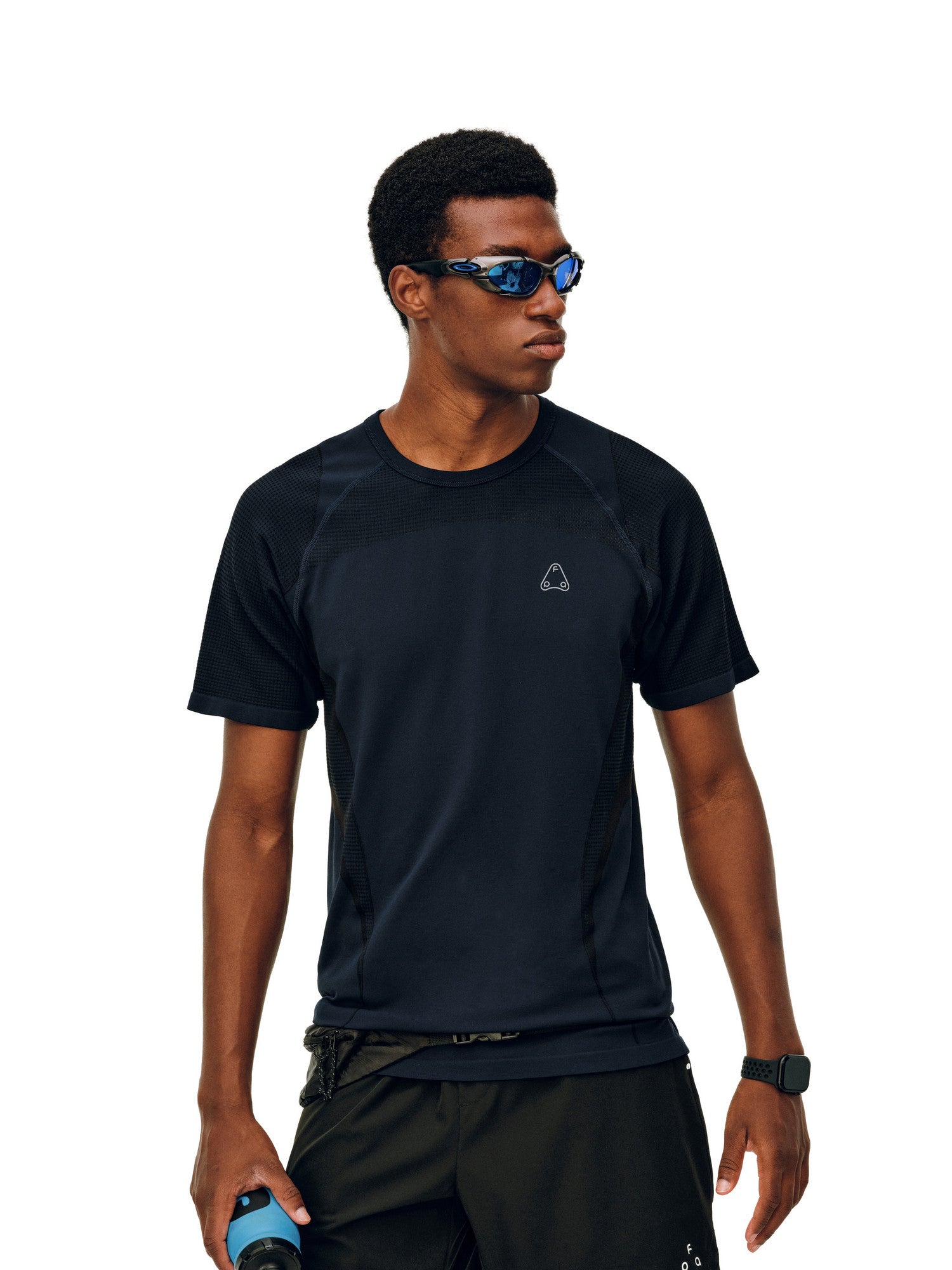 FPA Contrast Color Line Texture Knit Short Sleeve T-Shirt 2026 New Summer Style Premium Athletic Fitness Tee for Men