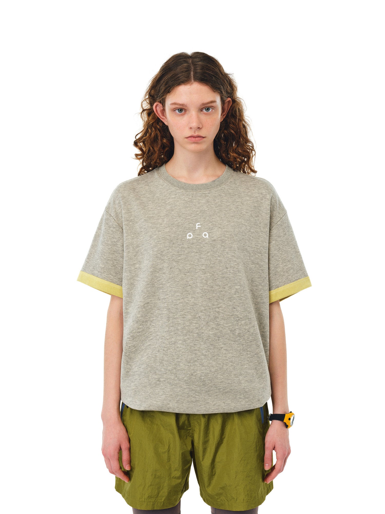 FPA Sports Triangle Logo Two-Tone Short Sleeve T-Shirt, Chinese Streetwear Loose Fit Round Neck Printed Half Sleeve Couple Summer Tee