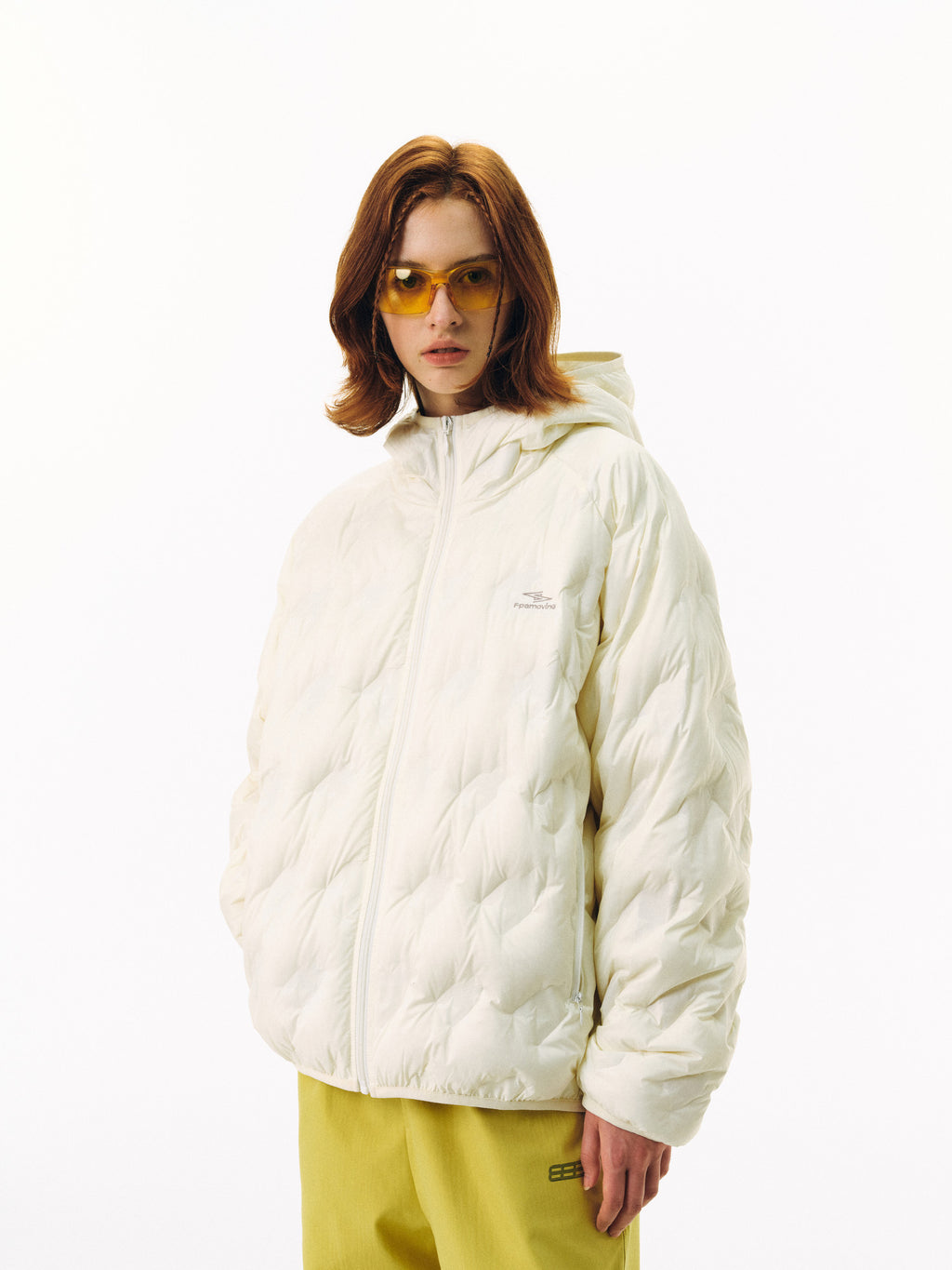 FPA 90% White Duck Down Houndstooth Lightweight Hooded Down Jacket - Loose Fit, Youth Style, Autumn/Winter