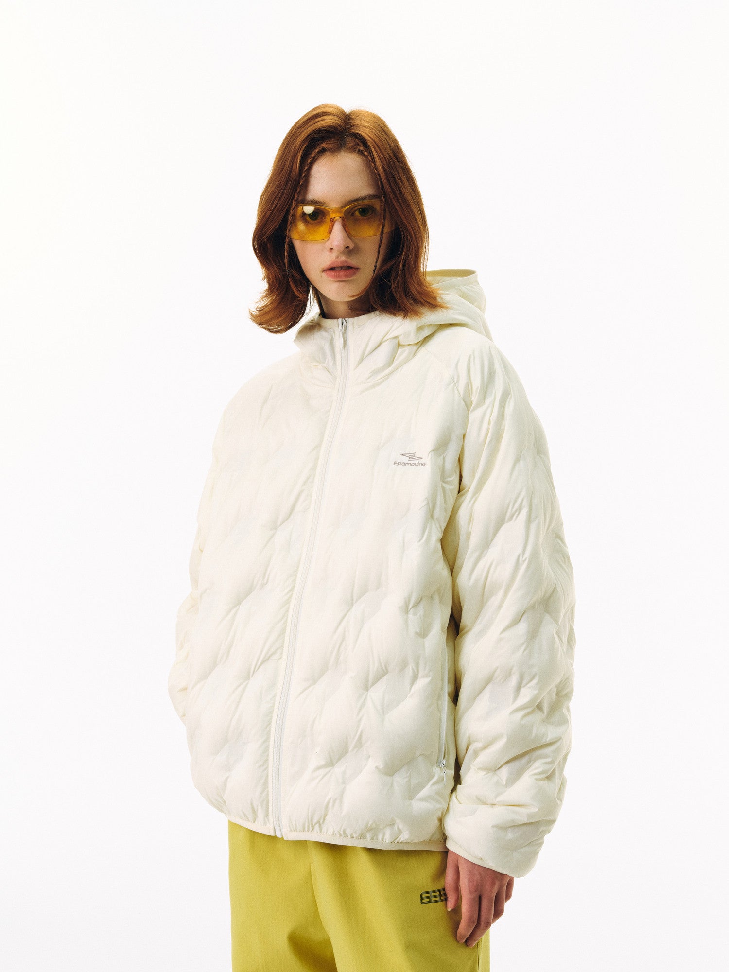 FPA 90% White Duck Down Houndstooth Lightweight Hooded Down Jacket - Loose Fit, Youth Style, Autumn/Winter