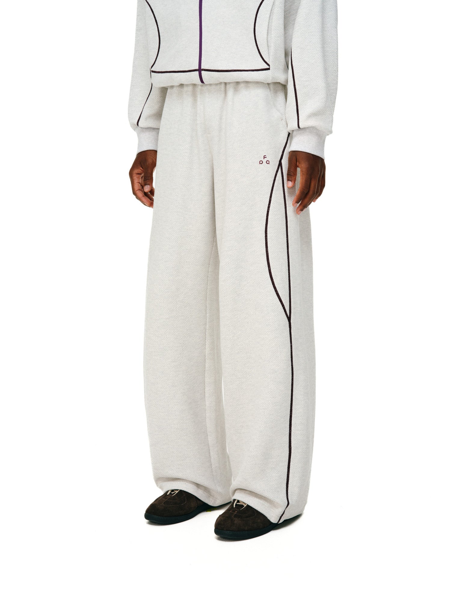 FPA Checkered Texture Hasso Sweatpants – Loose Straight-Leg Contrast Color Couple Casual Long Pants for Spring/Autumn