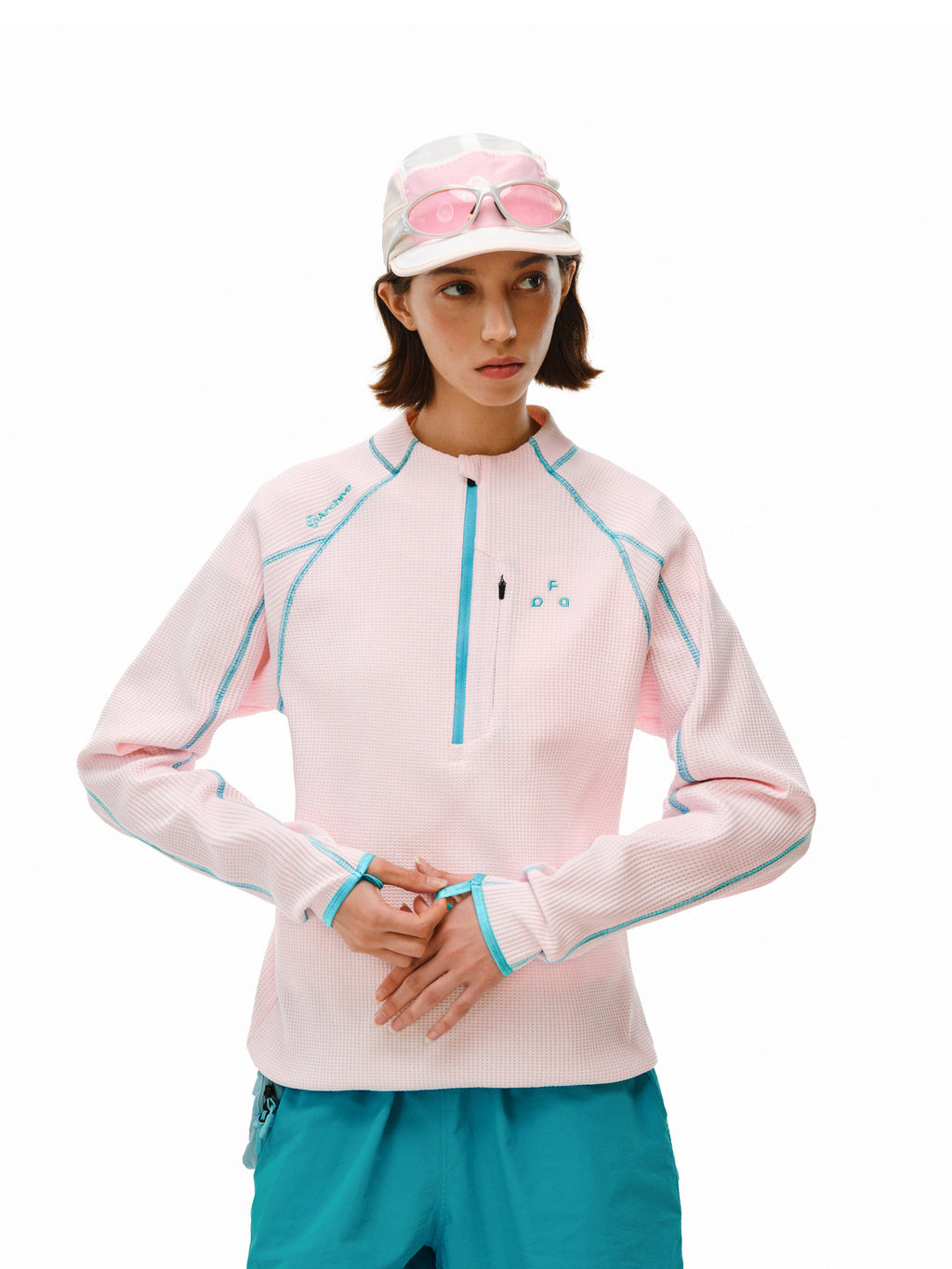 FPA Moisture-Wicking Sun-Protection UPF50+ Half-Zip Long Sleeve Spring Loose Casual Outdoor Sports Couple T-Shirt