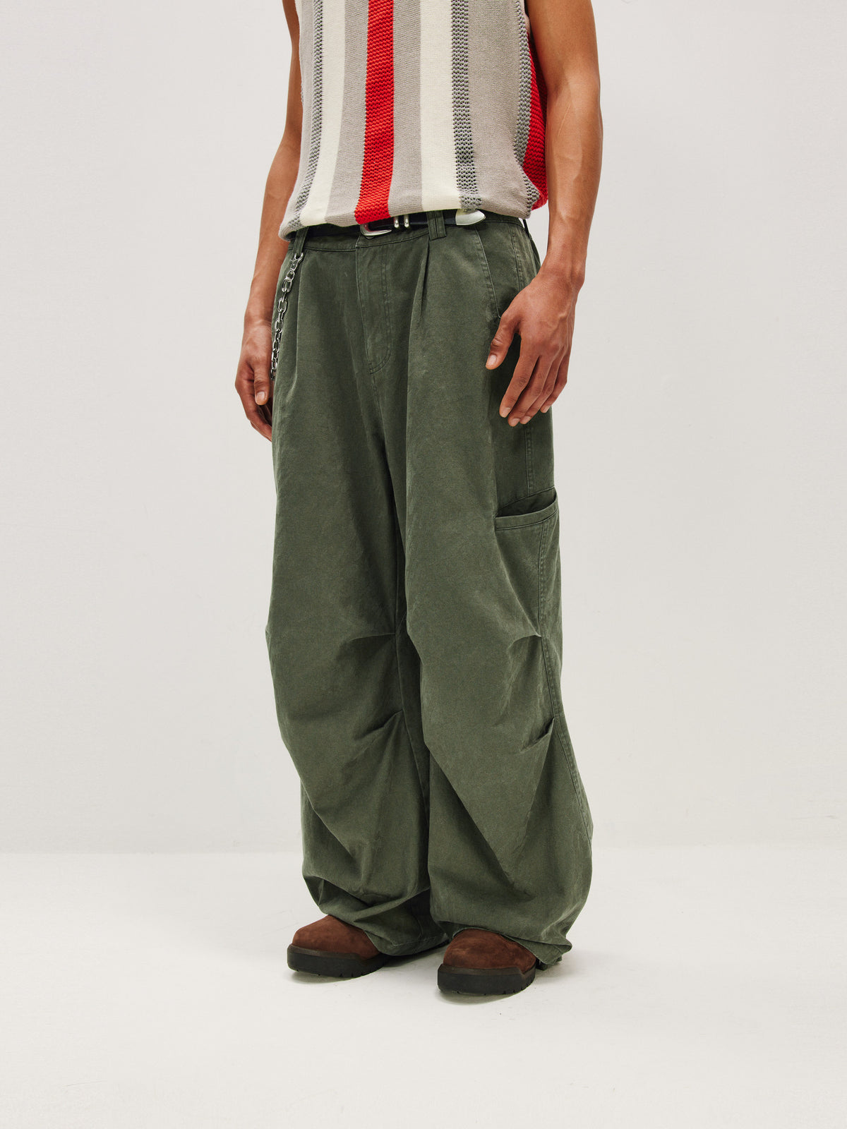FPA Washed Camo Structured Pants Summer Streetwear Loose Wide-Leg Casual Paratrooper Pants for Men