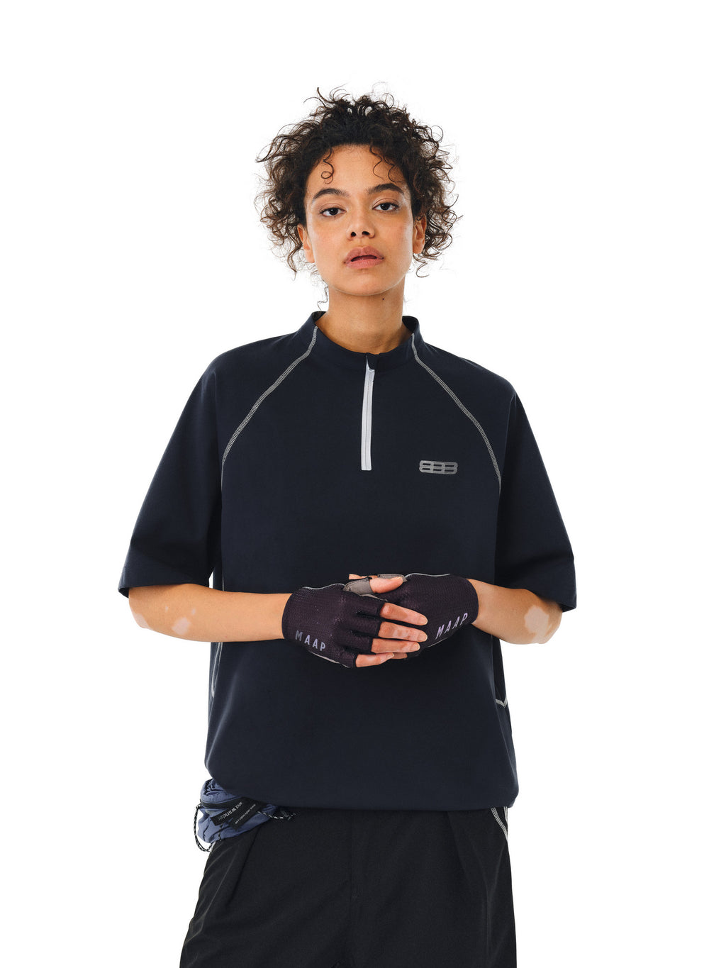 FPA Sorona Quick-Dry Contrast Half-Zip High-Neck Cooling Short-Sleeve T-Shirt for Couples - Summer