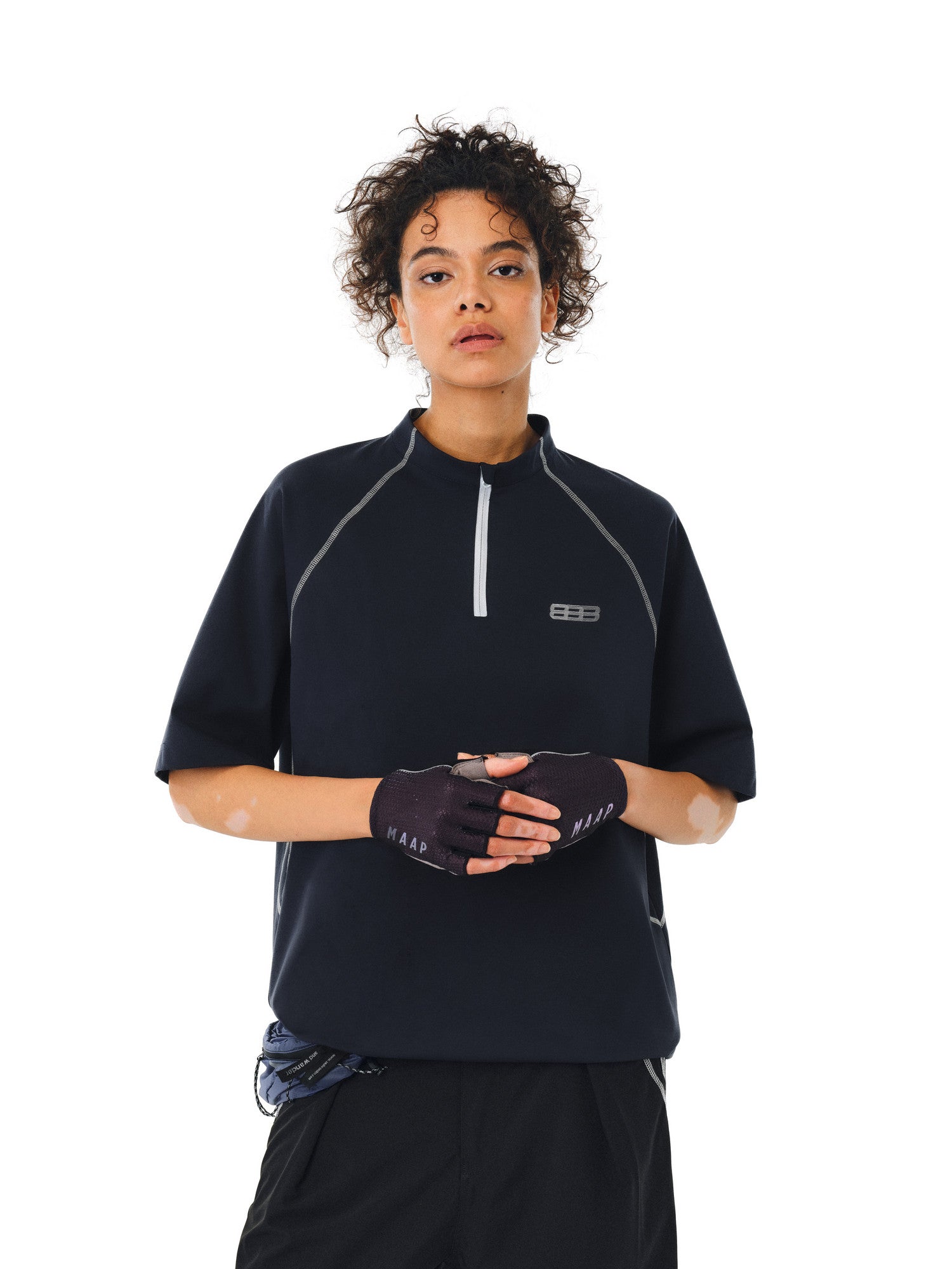 FPA Sorona Quick-Dry Contrast Half-Zip High-Neck Cooling Short-Sleeve T-Shirt for Couples - Summer