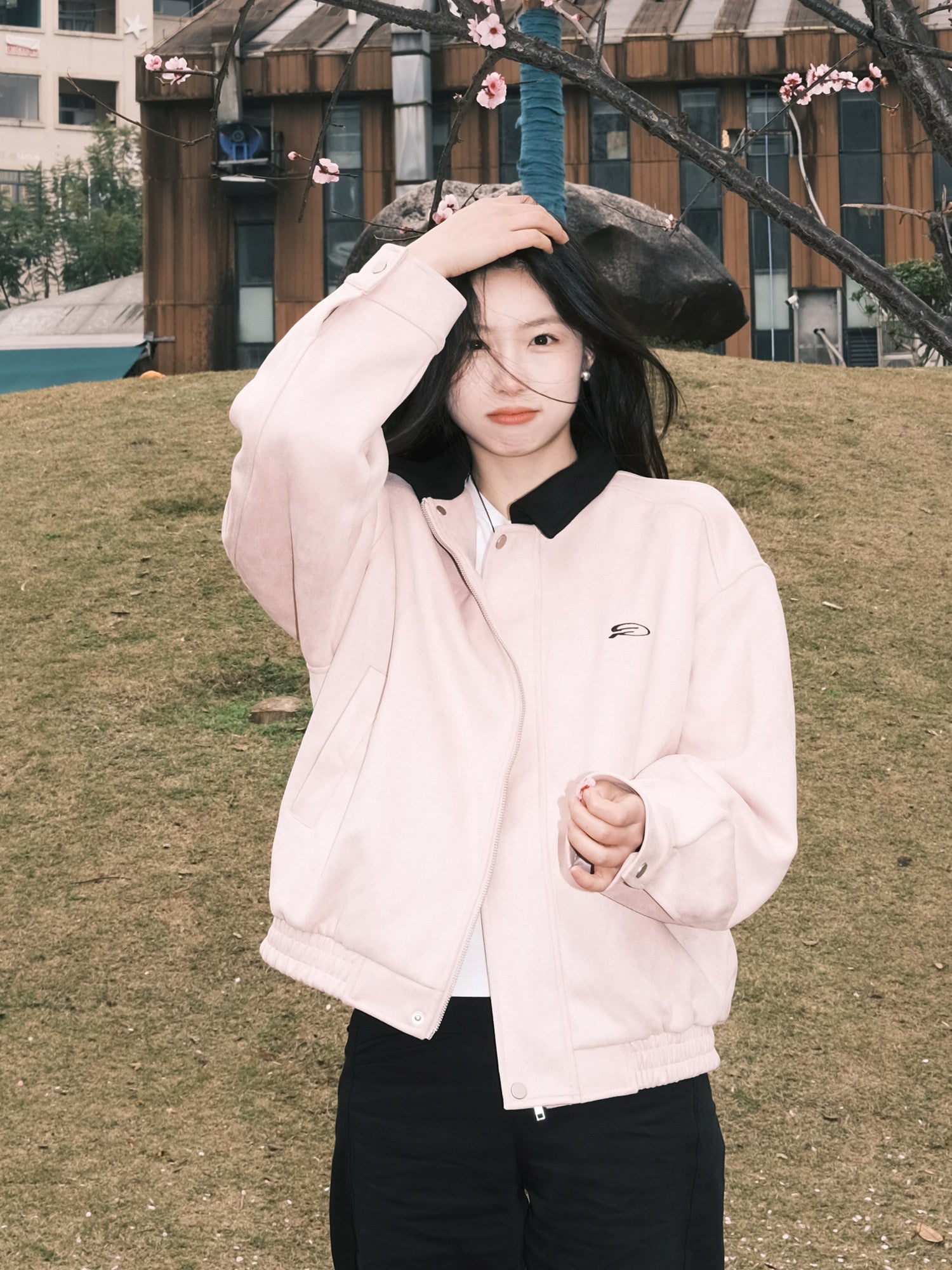 FPA Suede Lapel Jacket - Chinese Streetwear Trend, Loose-Fit American Style Short Couple Jacket for Spring/Autumn