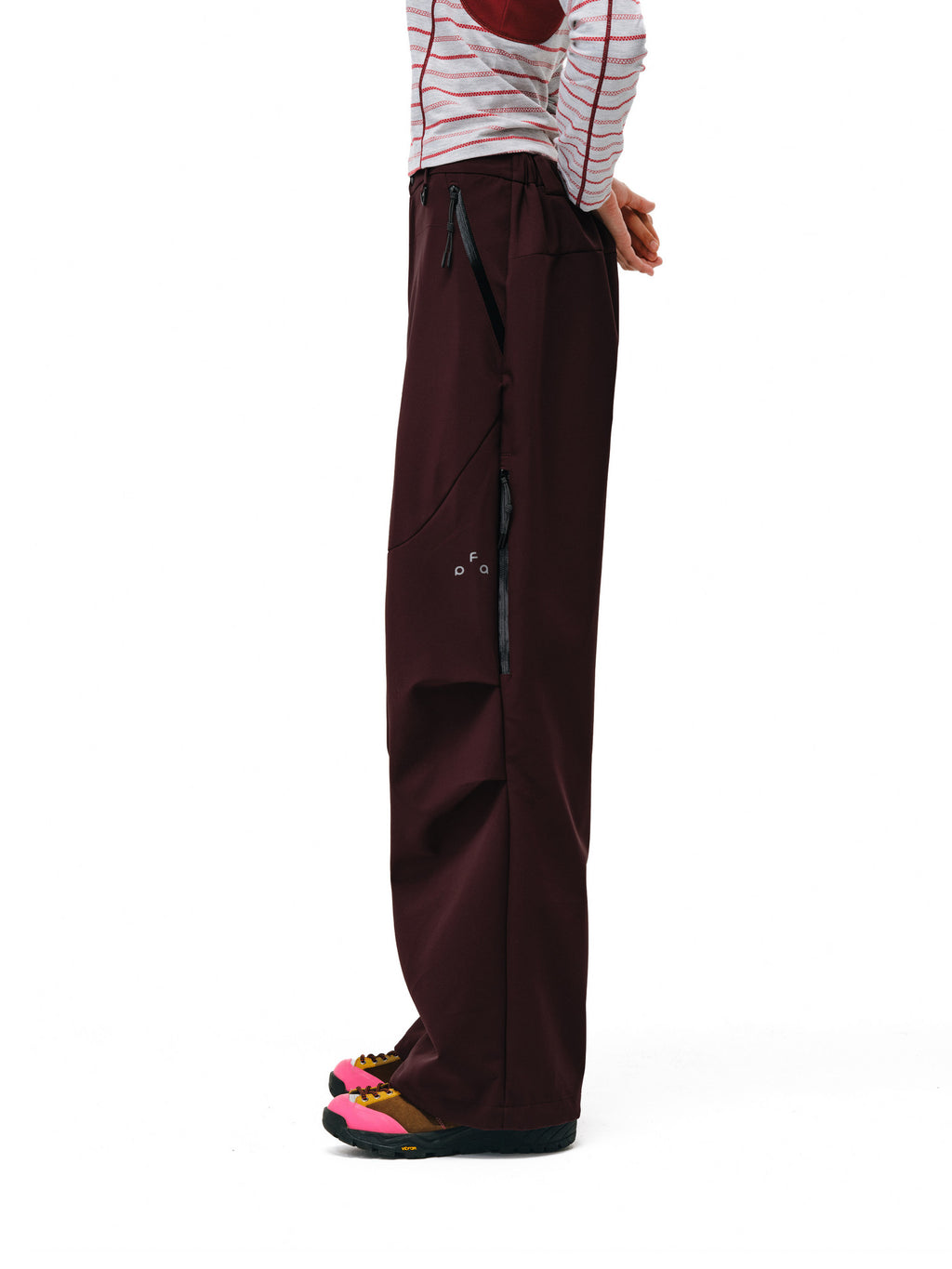 FPA Outdoor Soft Shell Four-Way Stretch Skin-Friendly Drape Zipper Trousers - Trendy Hiking Windproof Loose Casual Pants