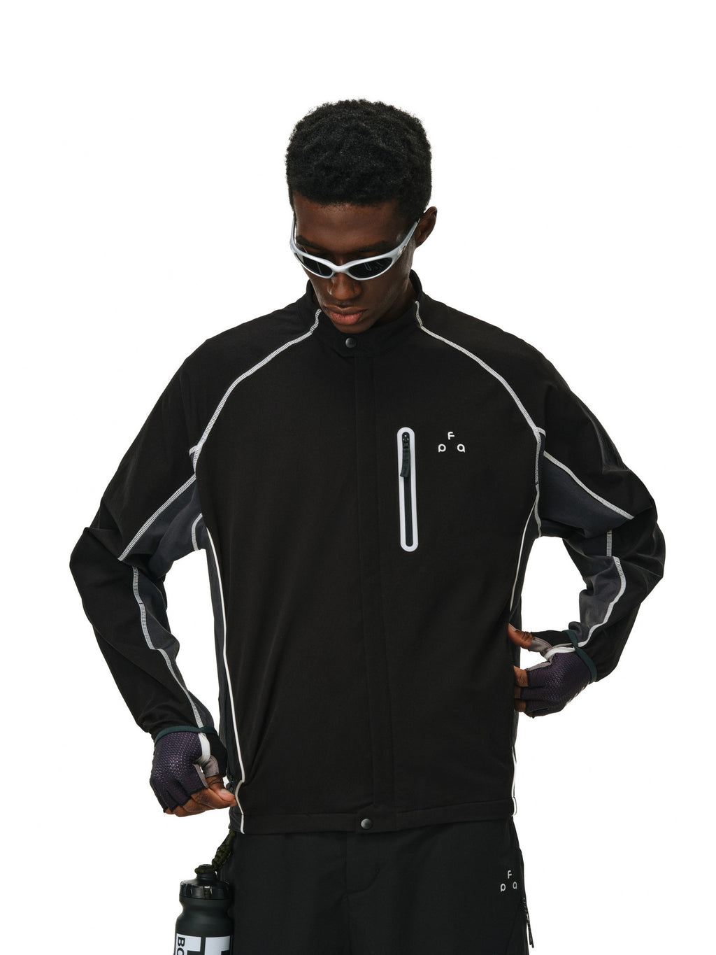 FPA Sports Contrast Stitching Jacket – Premium Casual Spring/Fall Lightweight Couple Black Jacket for Men