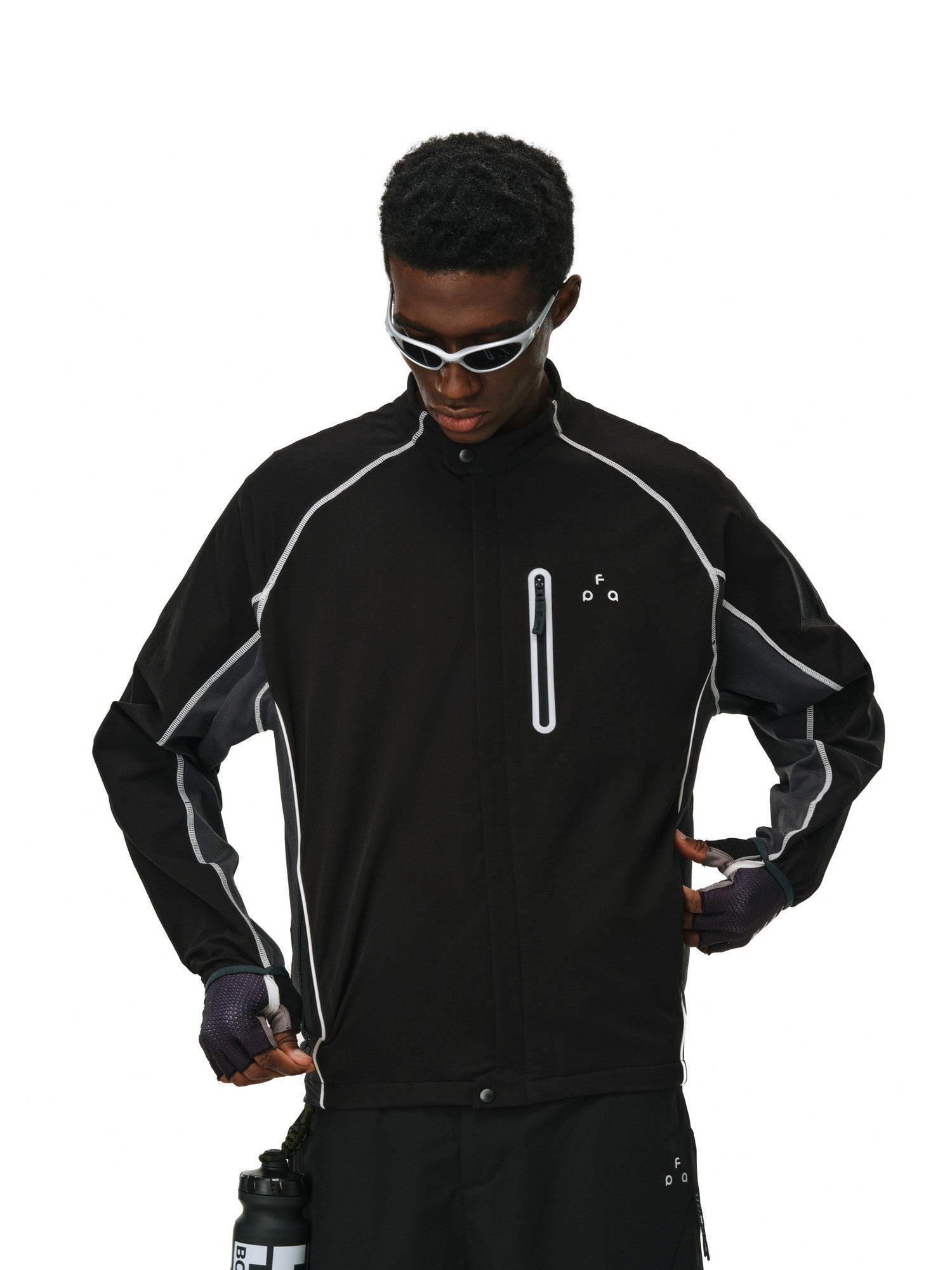 FPA Sports Contrast Stitching Jacket – Premium Casual Spring/Fall Lightweight Couple Black Jacket for Men