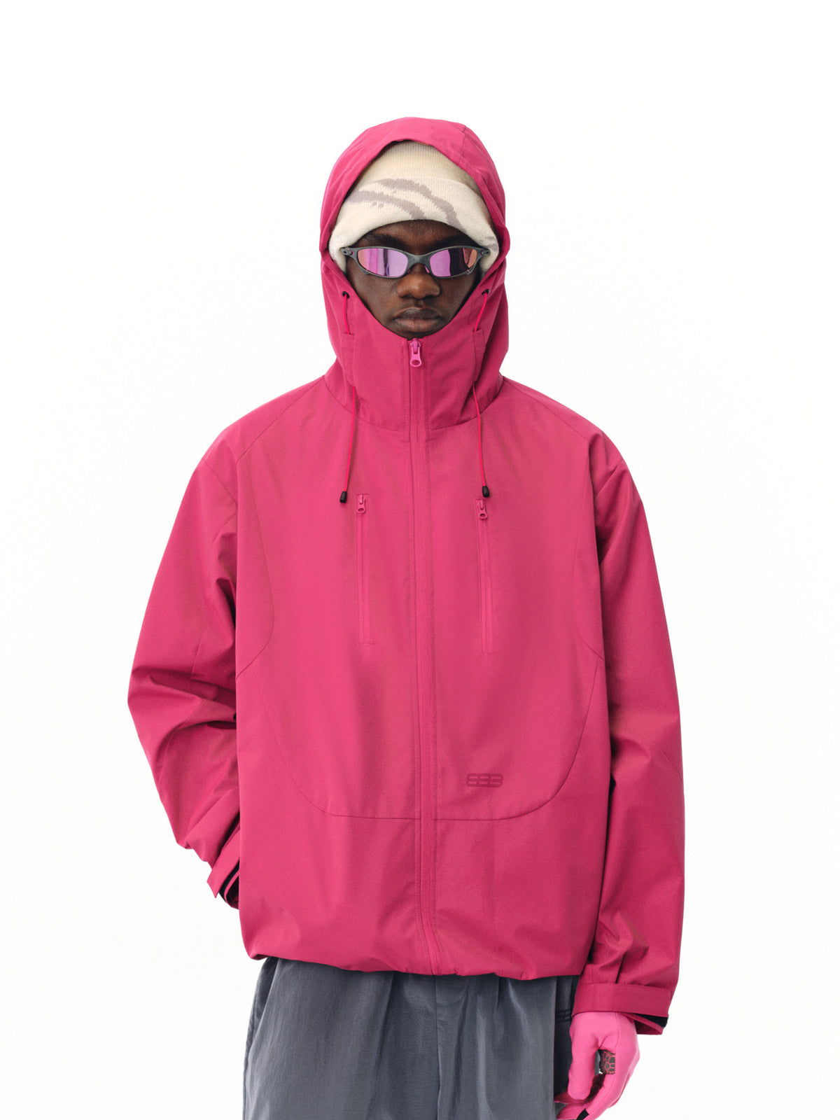 FPA Outdoor Three-Proof Double-Zip Hooded Structured Shell Jacket, Chinese Streetwear Sports Windbreaker for Men
