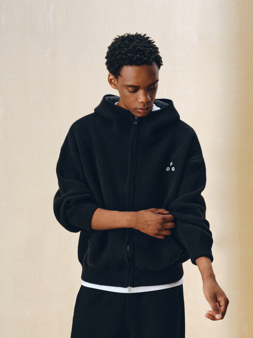 FPA Windproof Basic Relaxed Hooded Sweatshirt - Autumn Loose Retro Unisex Knit Hoodie Jacket