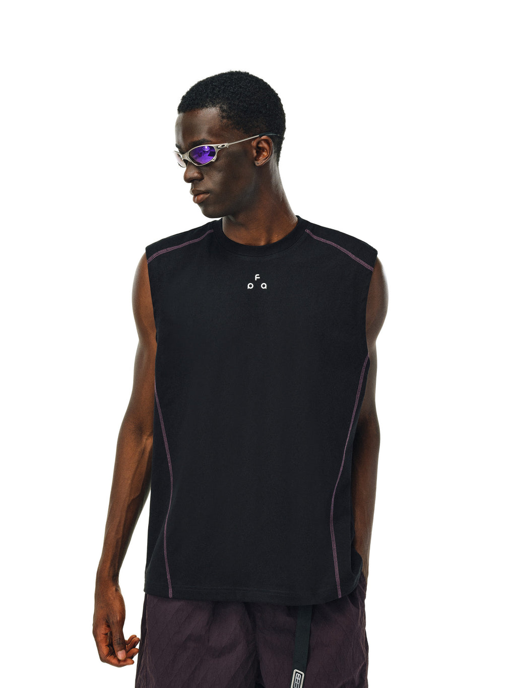 FPA Ice-Feel Quick-Dry 7A Antibacterial Anti-Mite Vest - National Trend Summer Loose Round Neck Basic Sleeveless T-Shirt