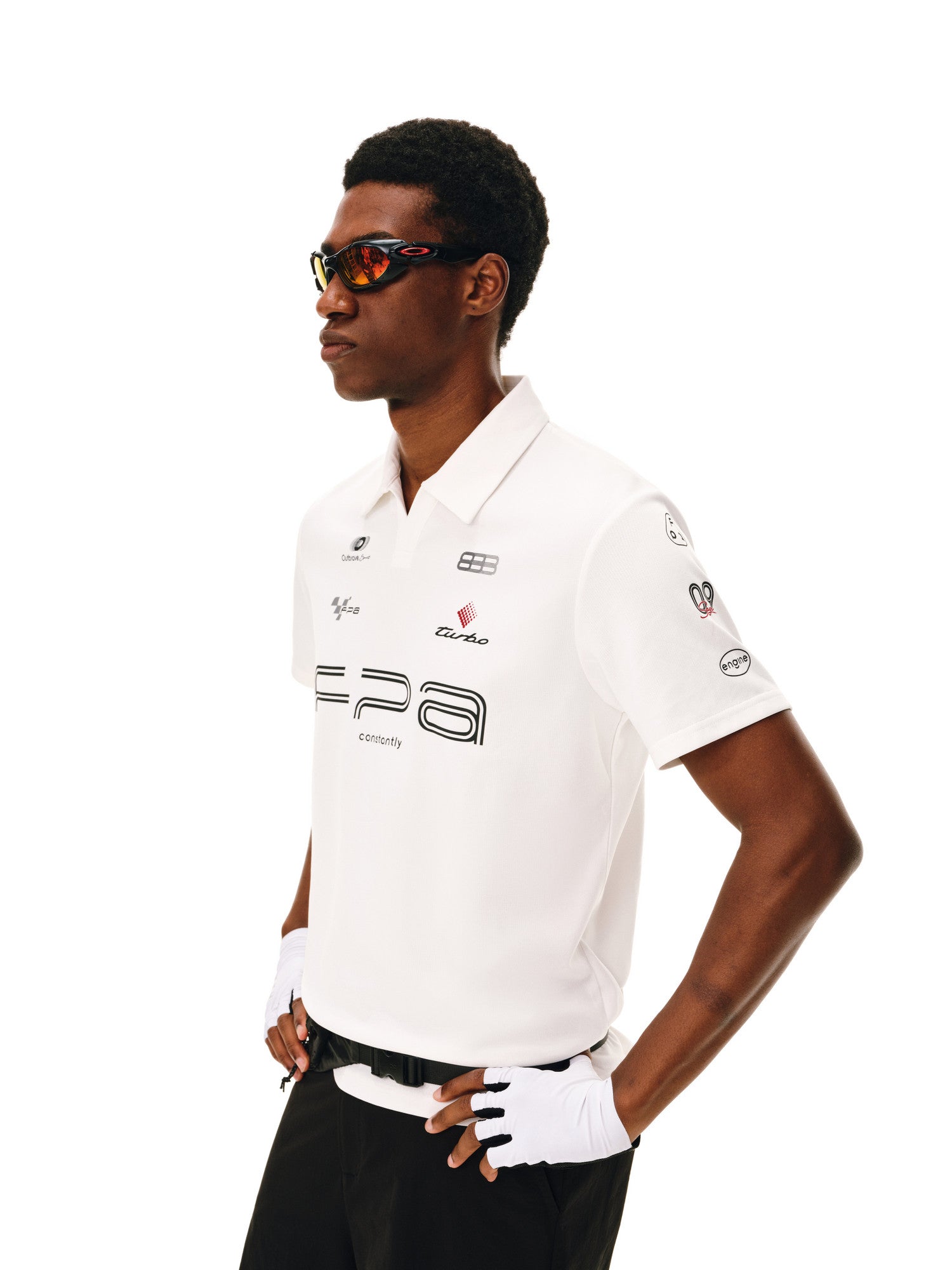 FPA Racing Sport Pattern Printed Short Sleeve Polo Shirt Summer V-Neck Quick-Dry Couple Casual Lapel T-Shirt for Men