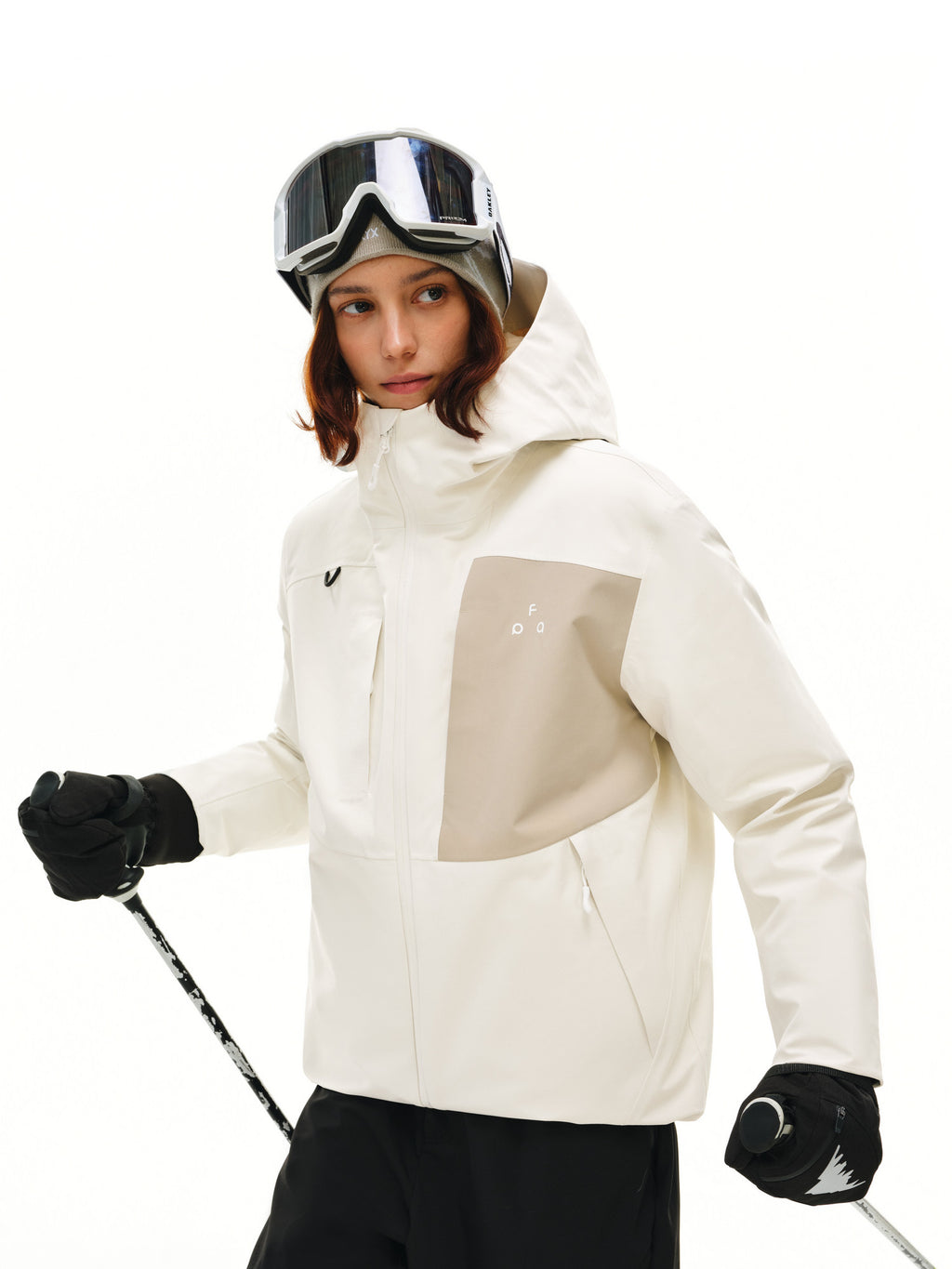 FPA Outdoor Fully Taped Seam Hardshell Down Jacket - Waterproof, Windproof, Breathable 3-Layer, Warm Color-Block Hooded Sports Down Coat