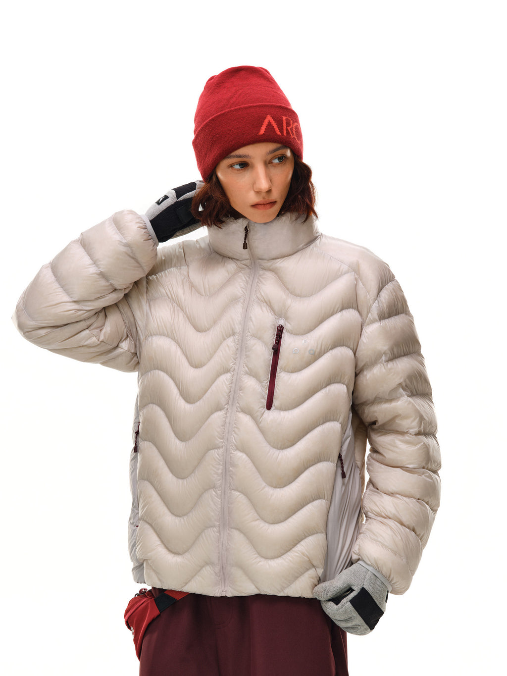 FPA Wavy Panel Down Jacket 2026 New Style Stand Collar Warm Winter Outdoor Sports Couple Down Coat