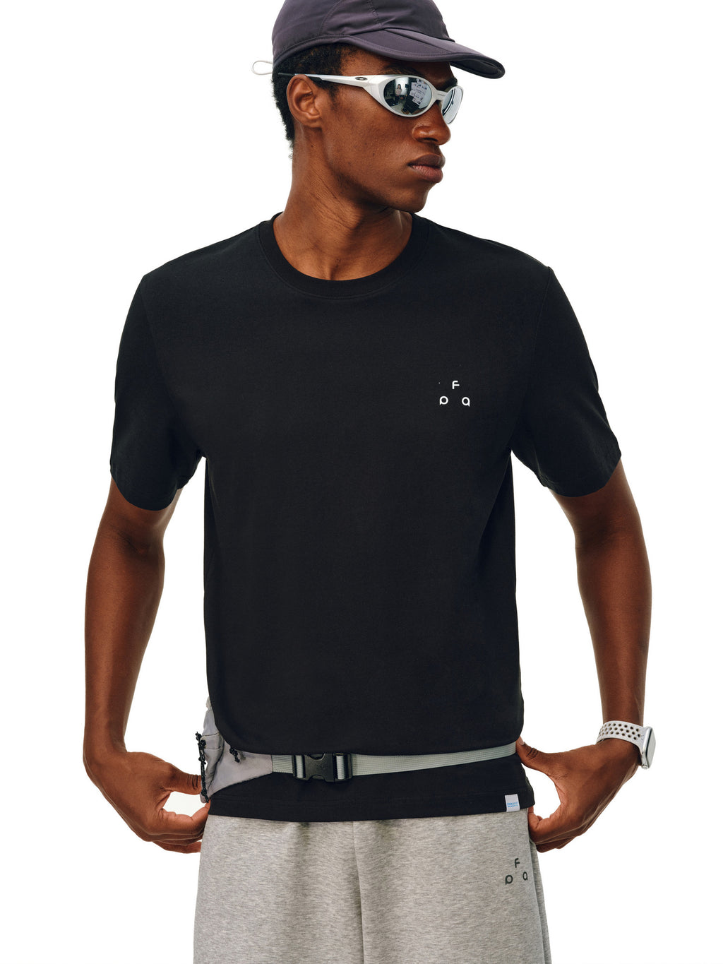 FPA Small Triangle Logo COOLMAX Short Sleeve Summer Casual Premium Basic Logo Couple Round Neck T-Shirt