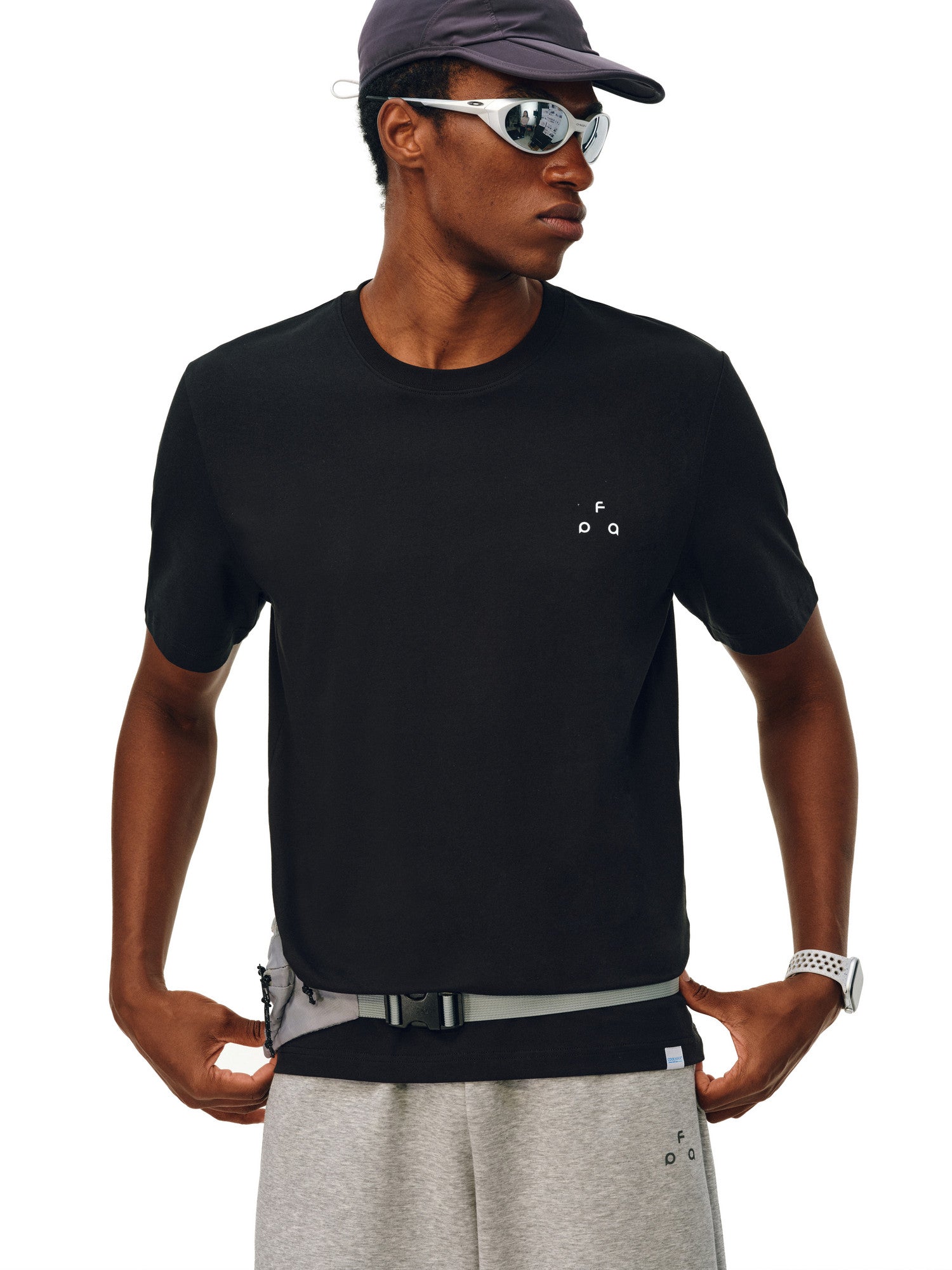 FPA Small Triangle Logo COOLMAX Short Sleeve Summer Casual Premium Basic Logo Couple Round Neck T-Shirt